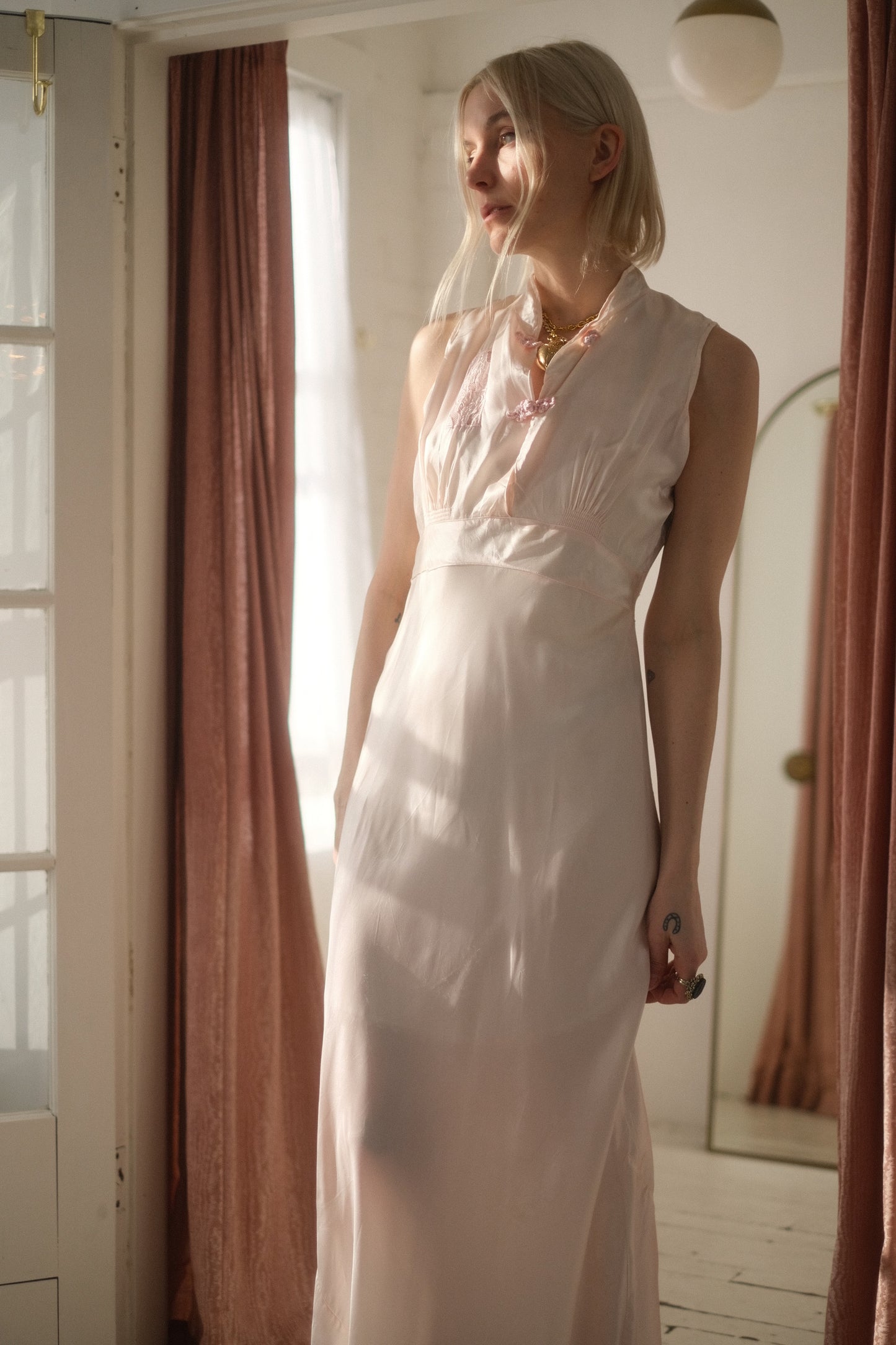 1940s Petal Satin Gown