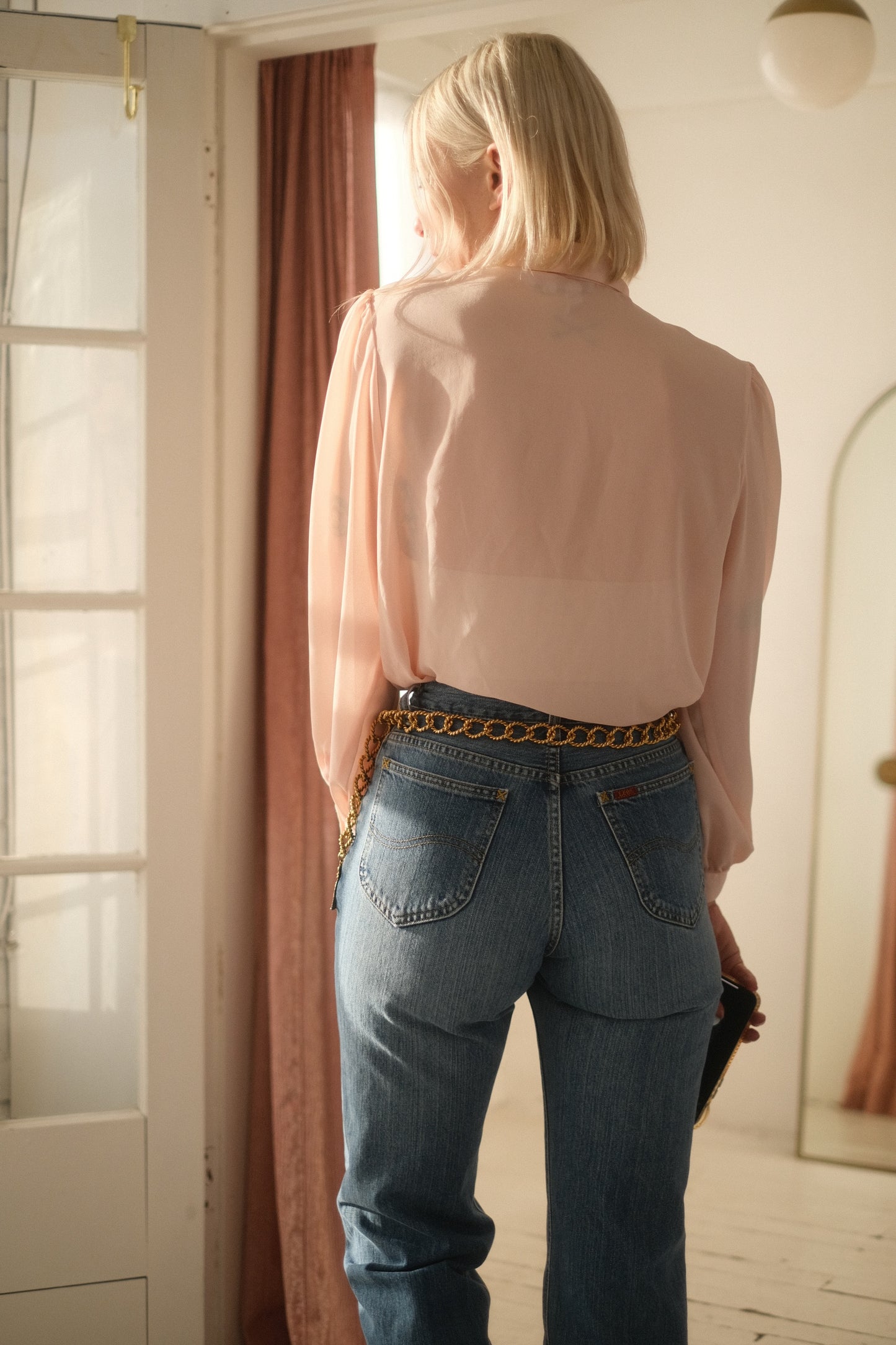 1970s Rose Tuxedo Blouse