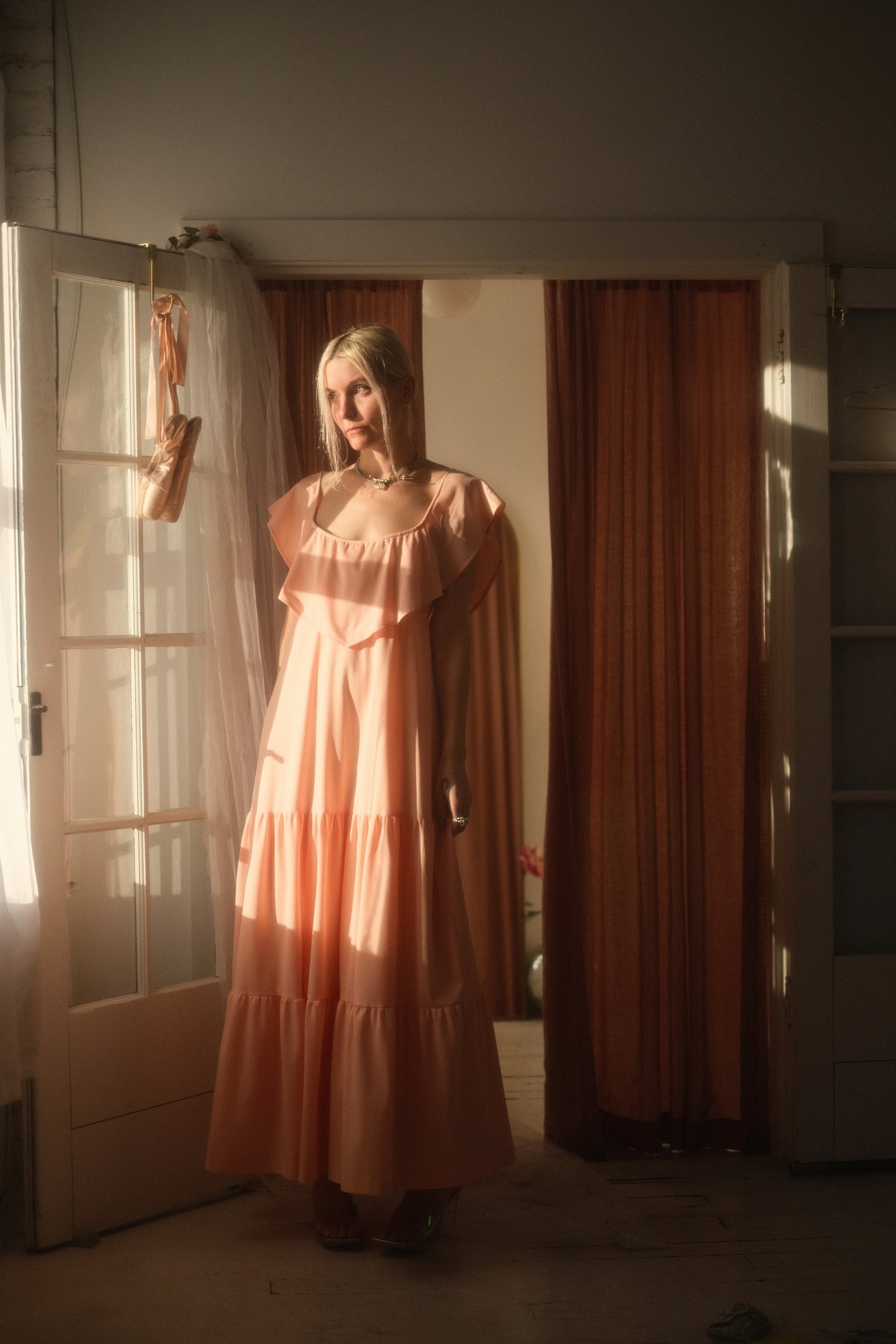 1970s Peach Gown