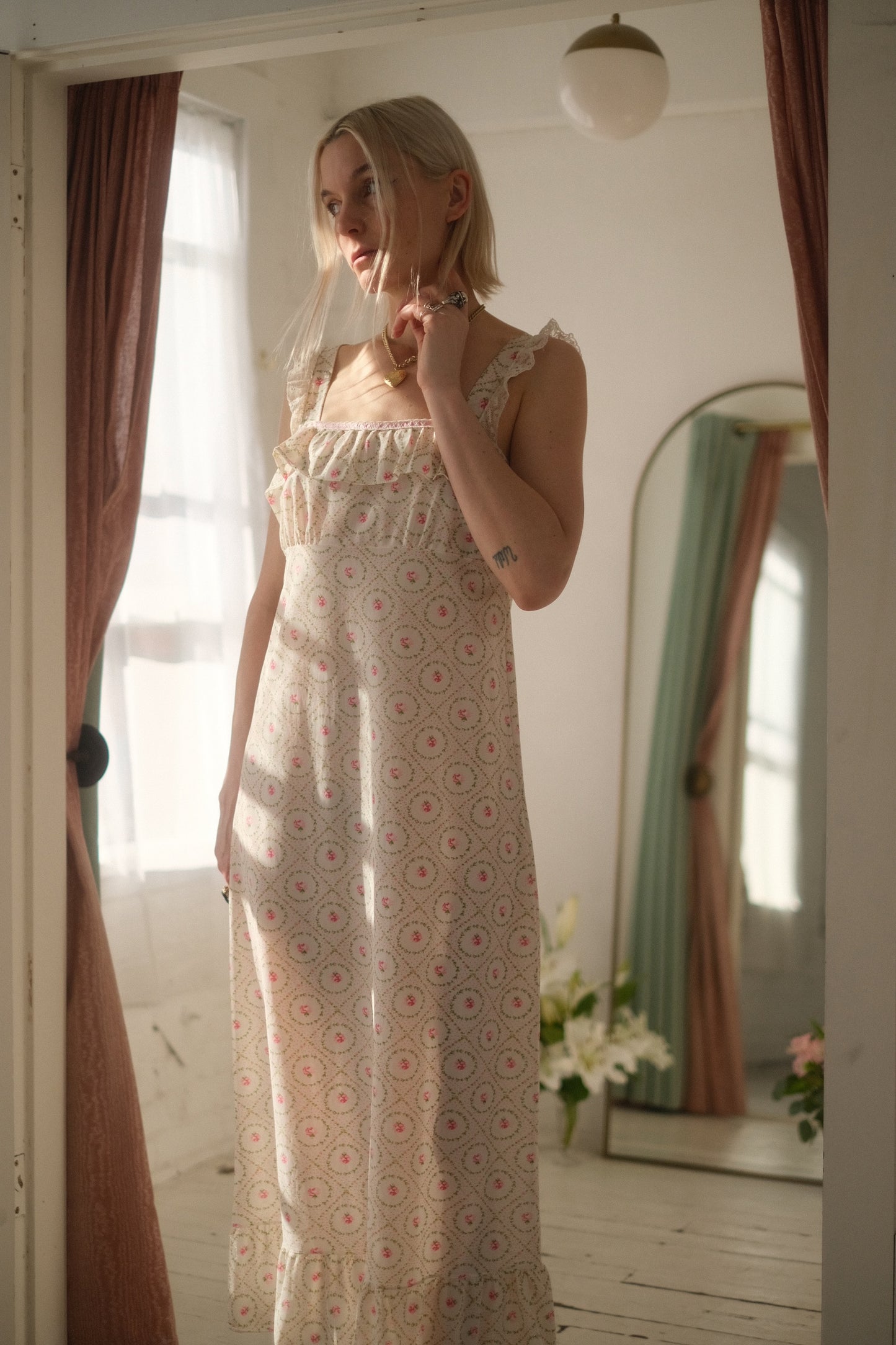 1970s Rose Dress