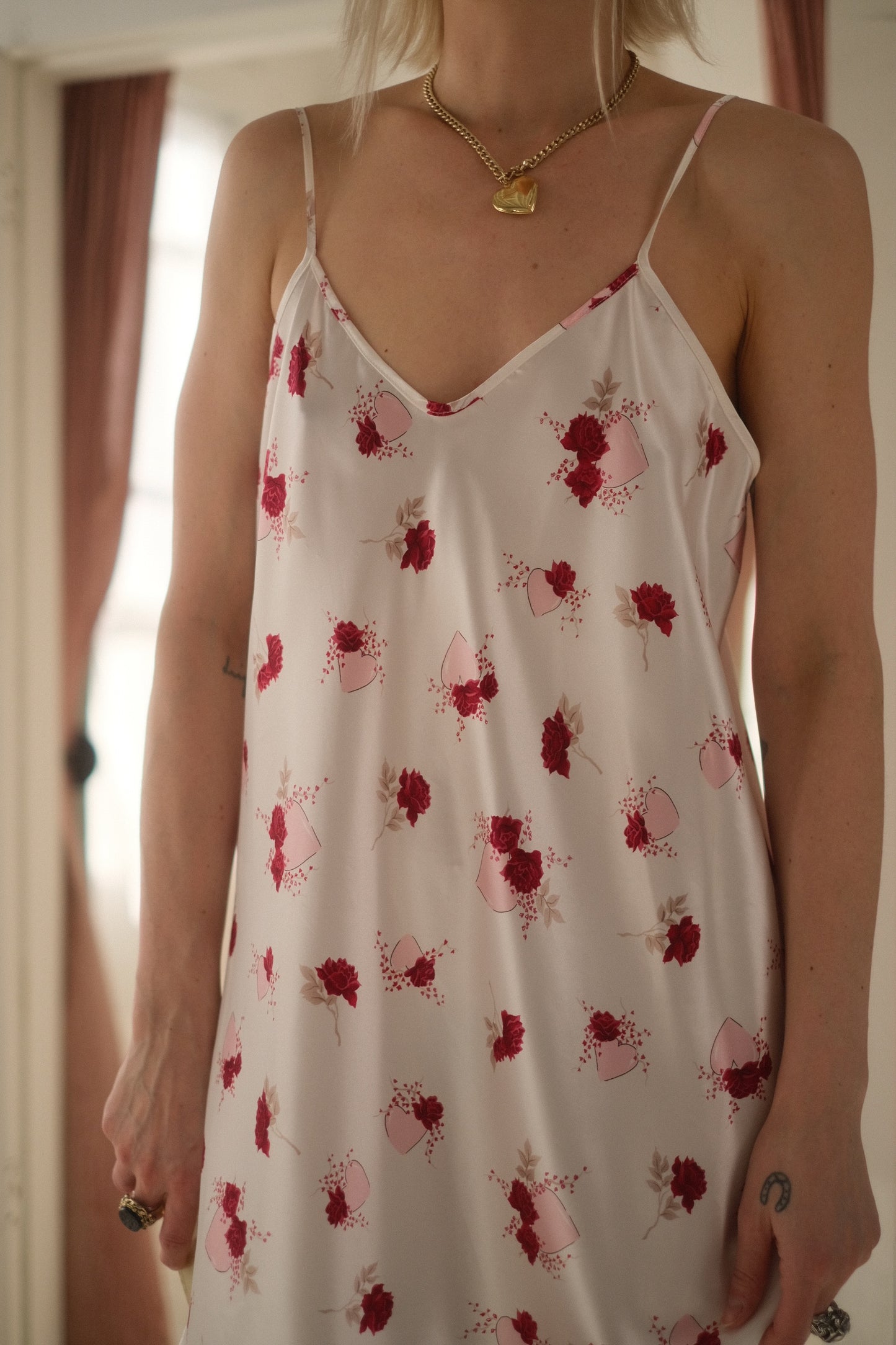 2000s Love Rose Slip Dress