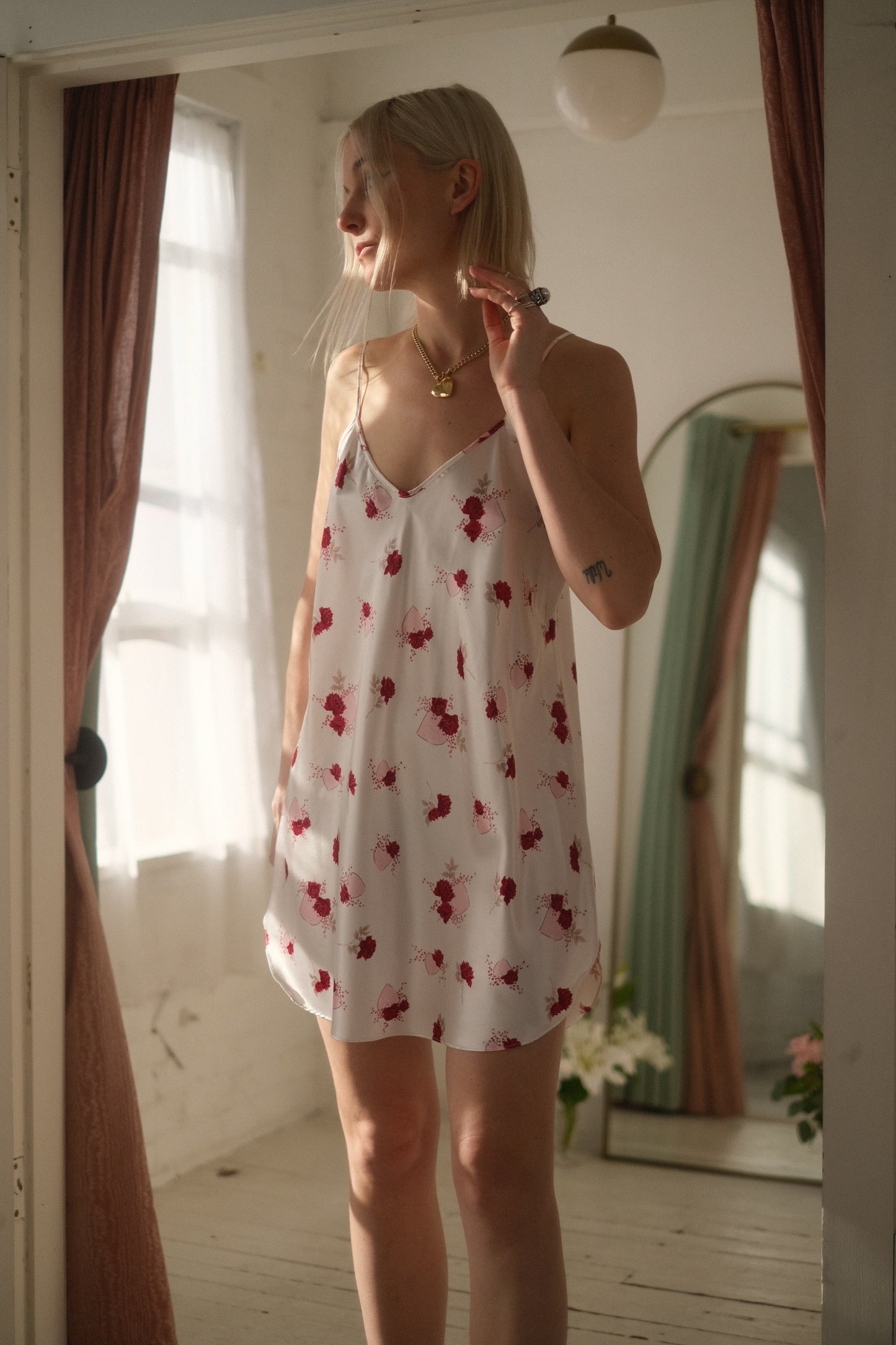 2000s Love Rose Slip Dress
