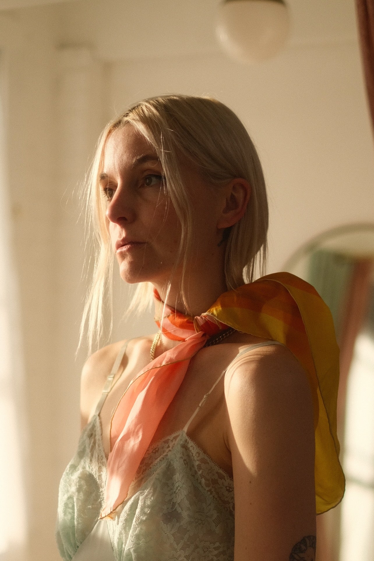 1960s Sunset Silky Scarf