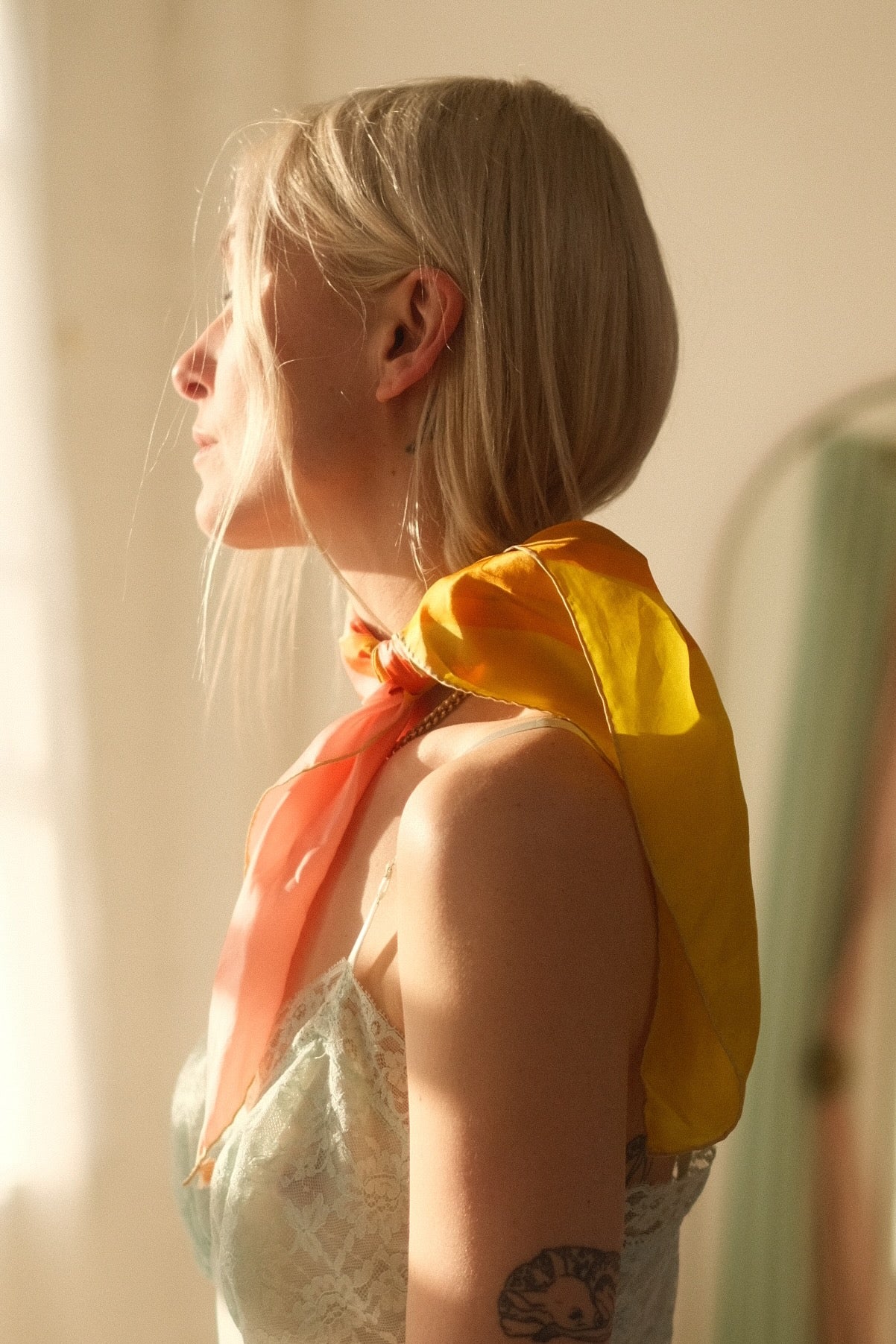 1960s Sunset Silky Scarf