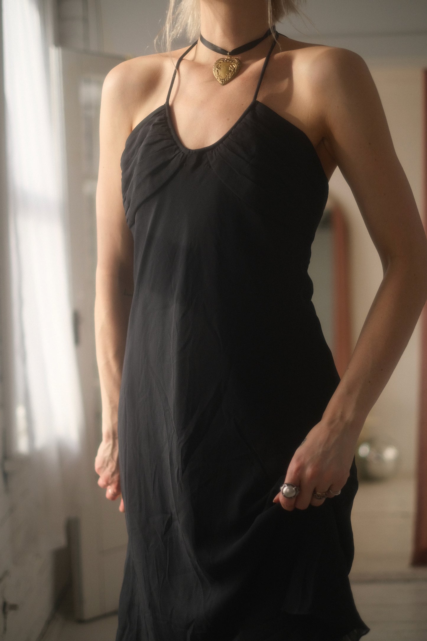 2000s Silk Halter Dress