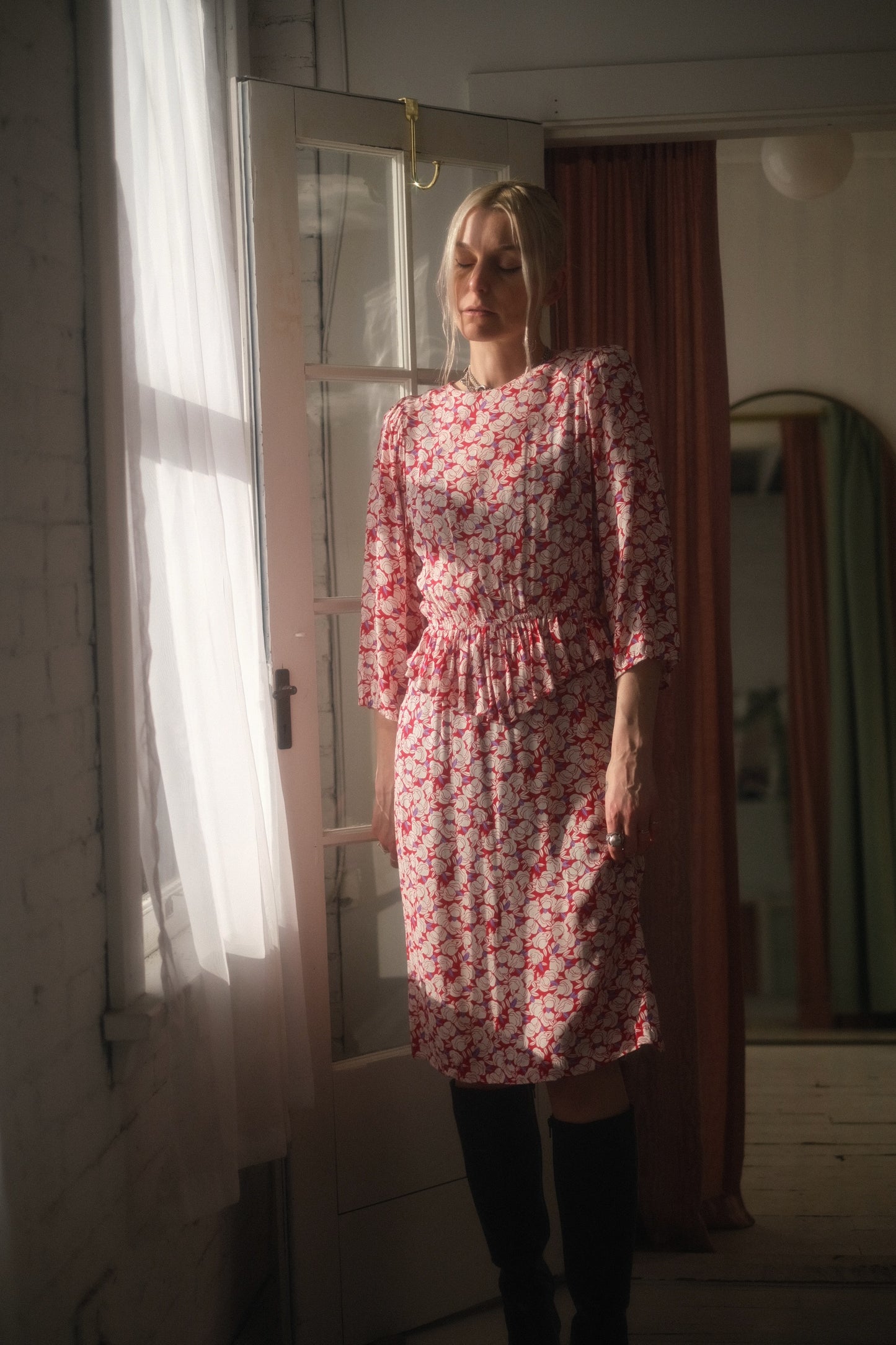 1980s Peplum Dress
