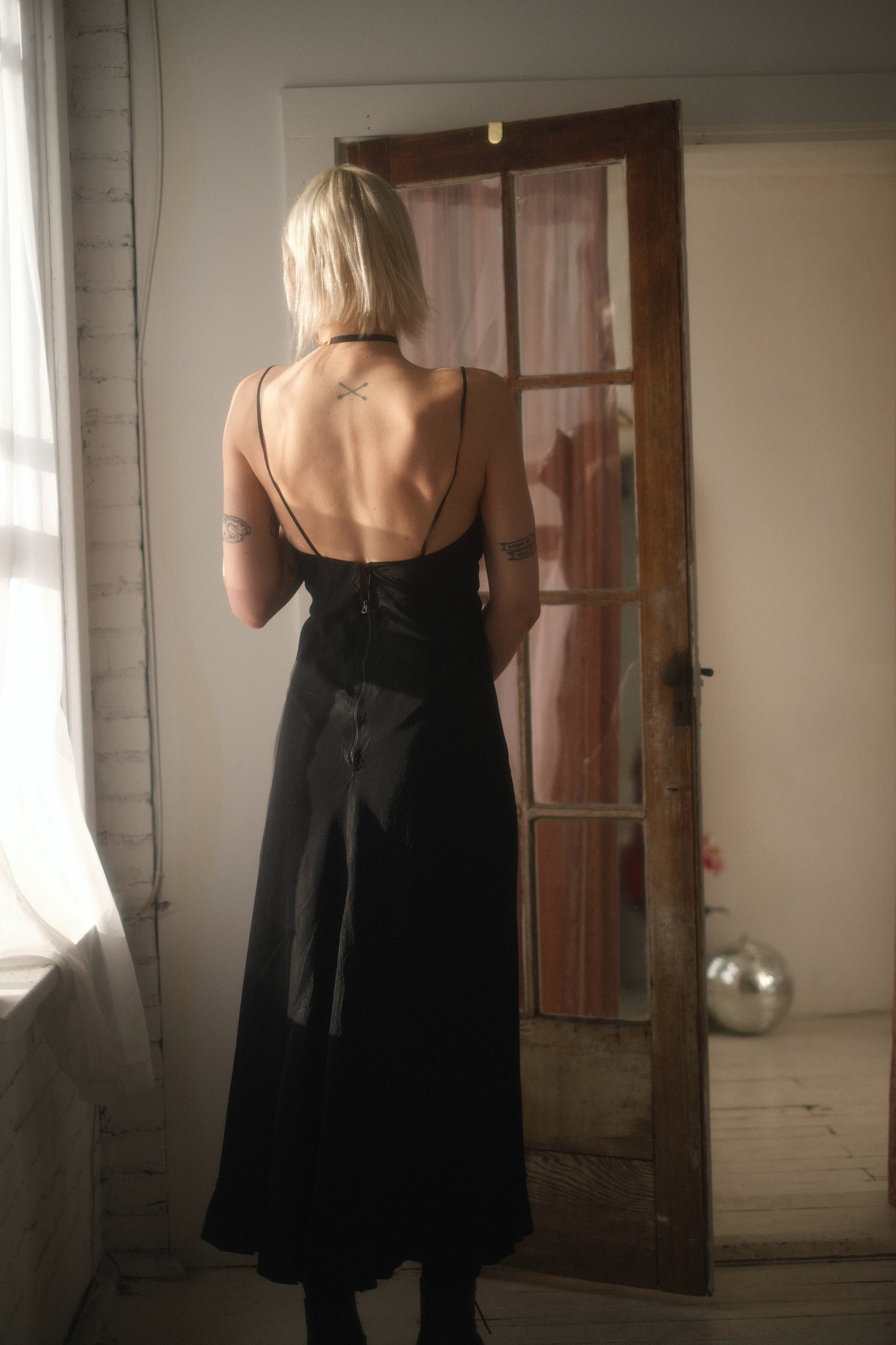 1940s Ebony Slip Dress