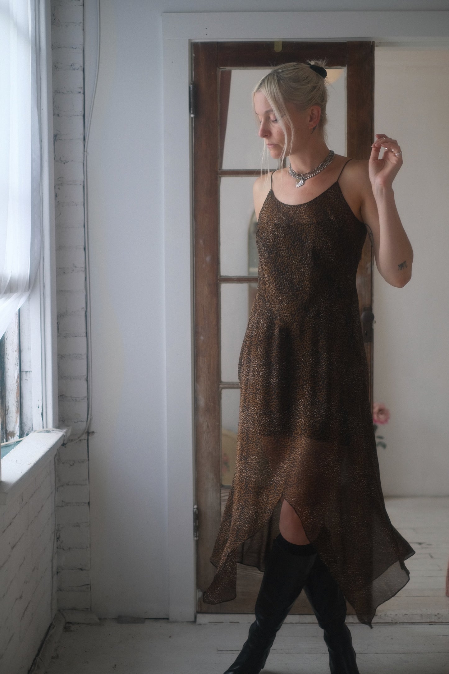 2000s Sheer Leopard Dress