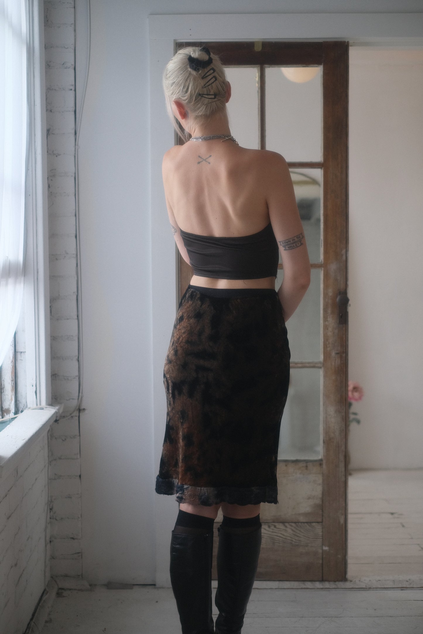 2000s Silk Velvet Skirt
