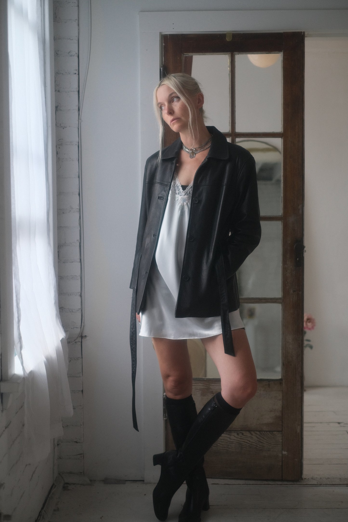 1990s Belted Leather Jacket