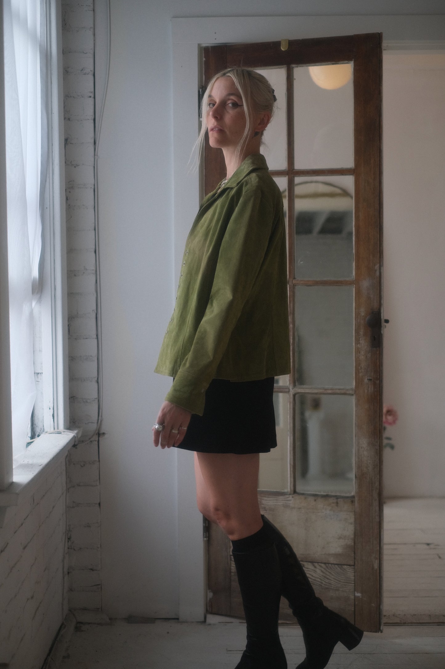 2000s Lime Suede Jacket
