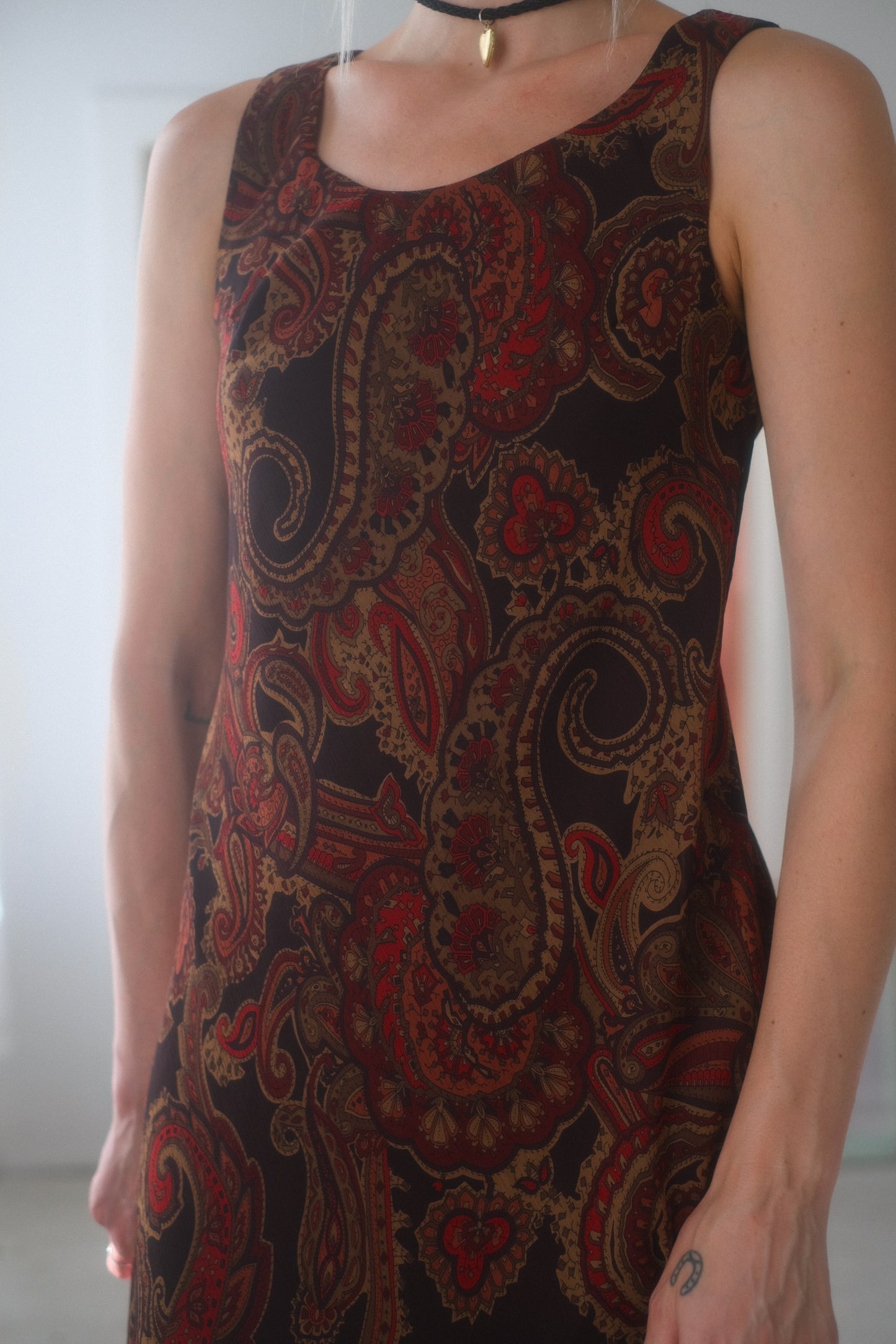 2000s Mocha Paisley Dress