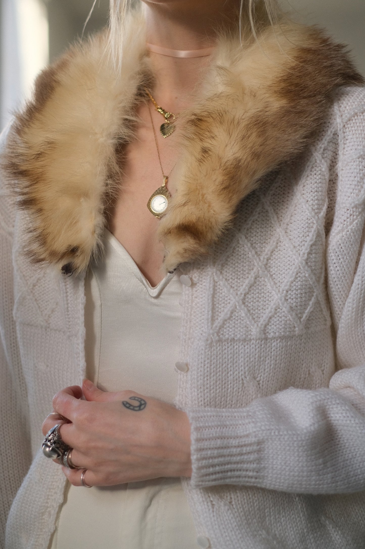 1960s Creme Fur Collar