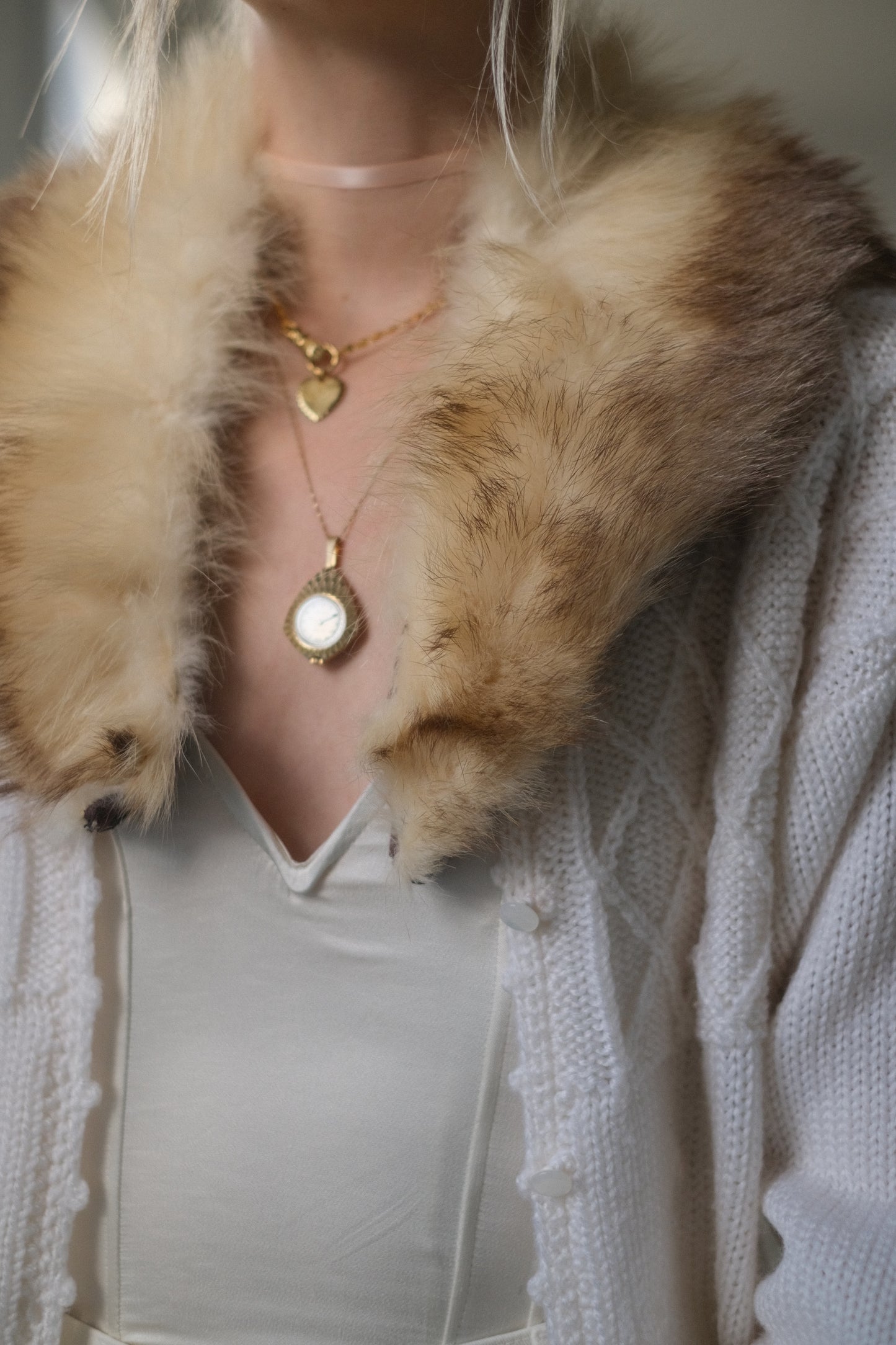 1960s Creme Fur Collar