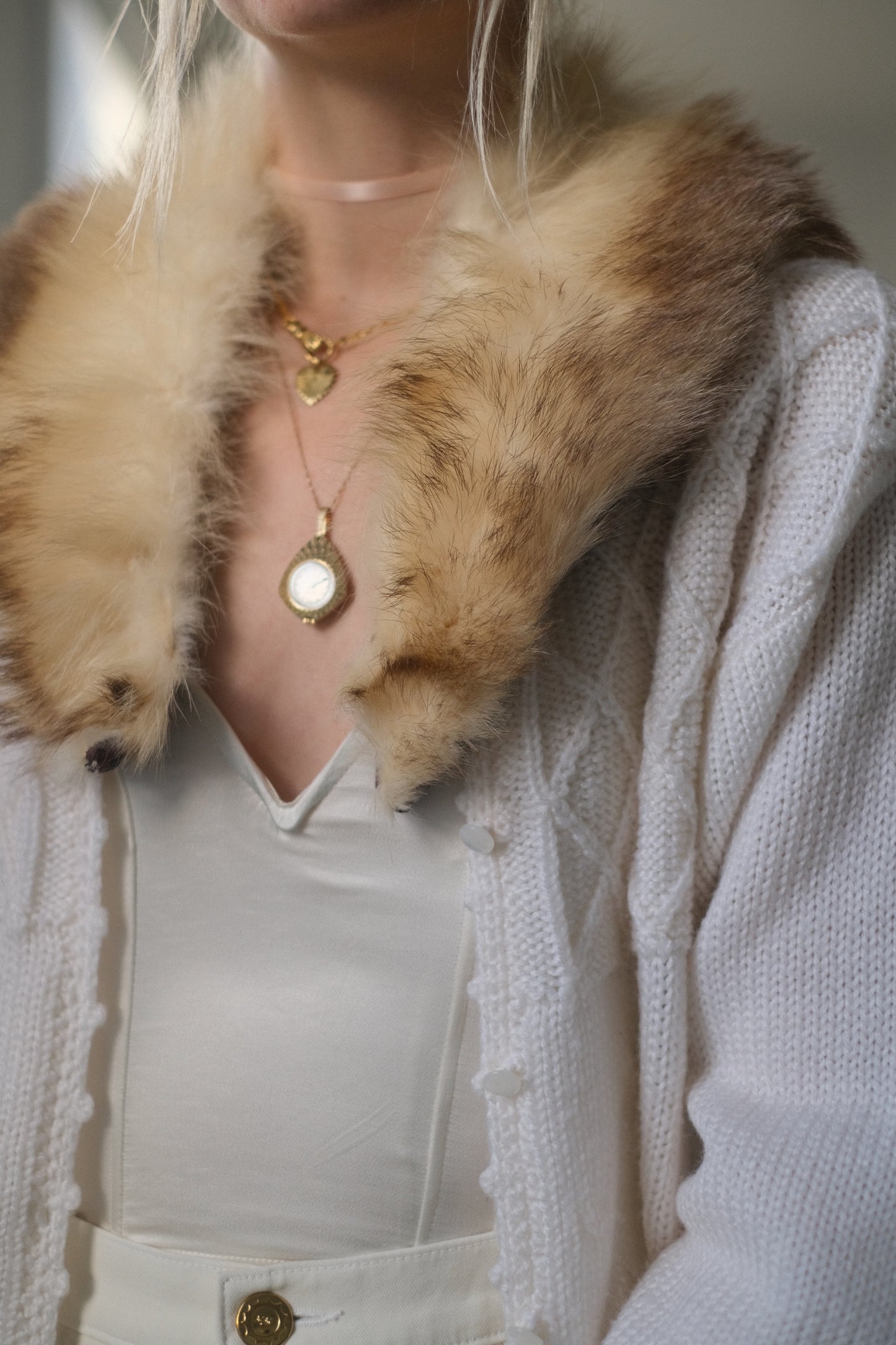 1960s Creme Fur Collar