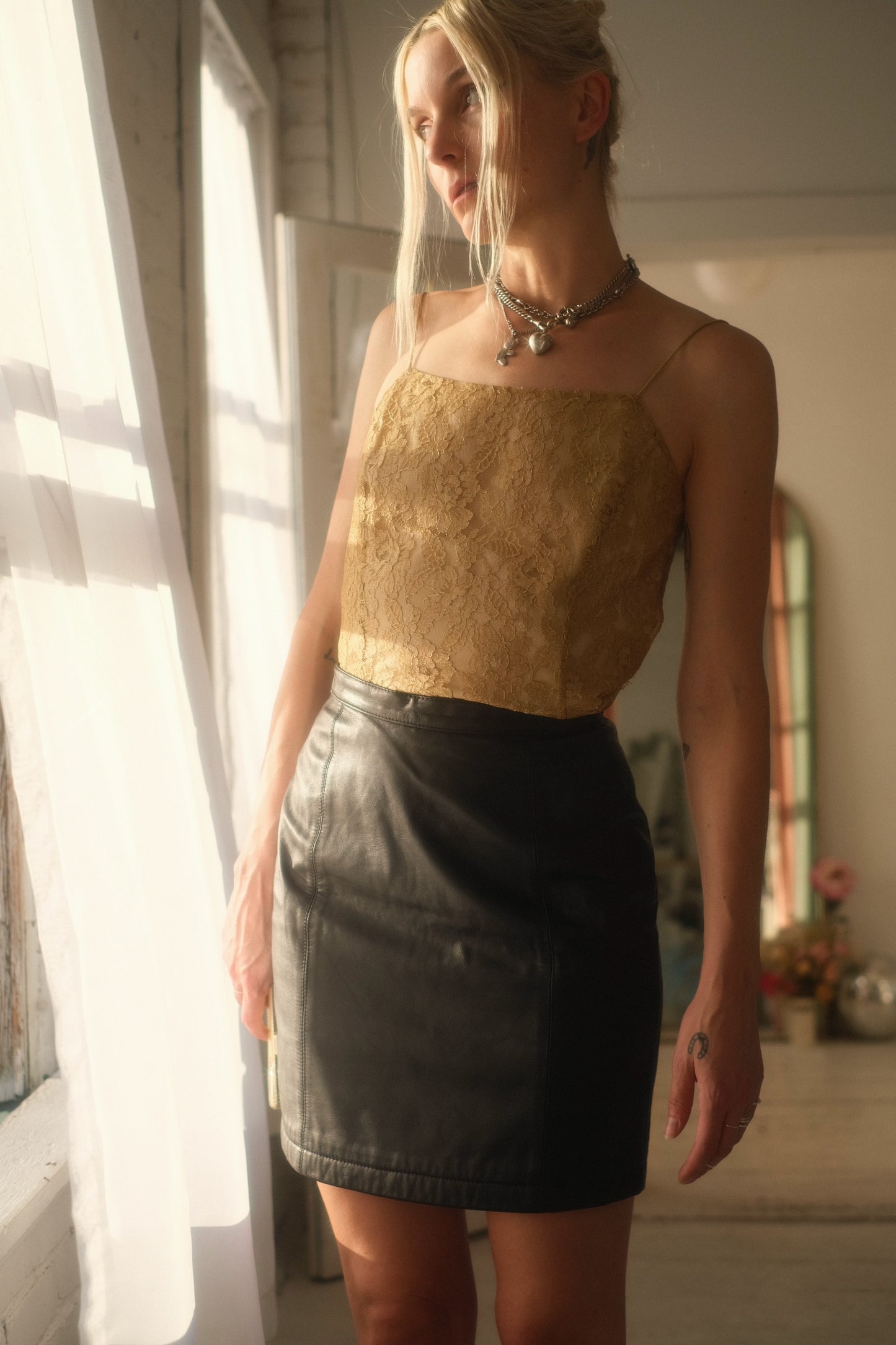1990s Leather Mini Skirt