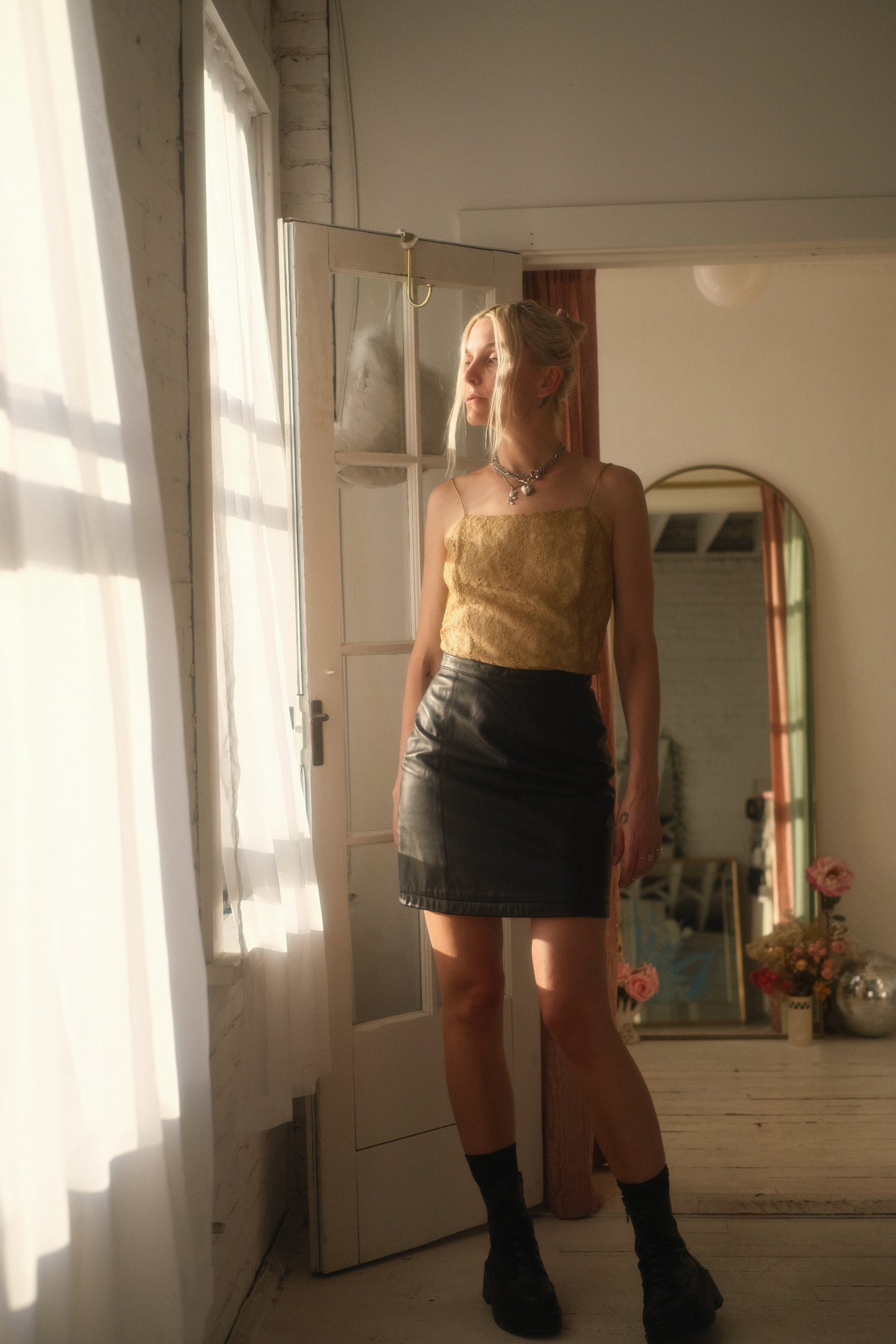 1990s Leather Mini Skirt