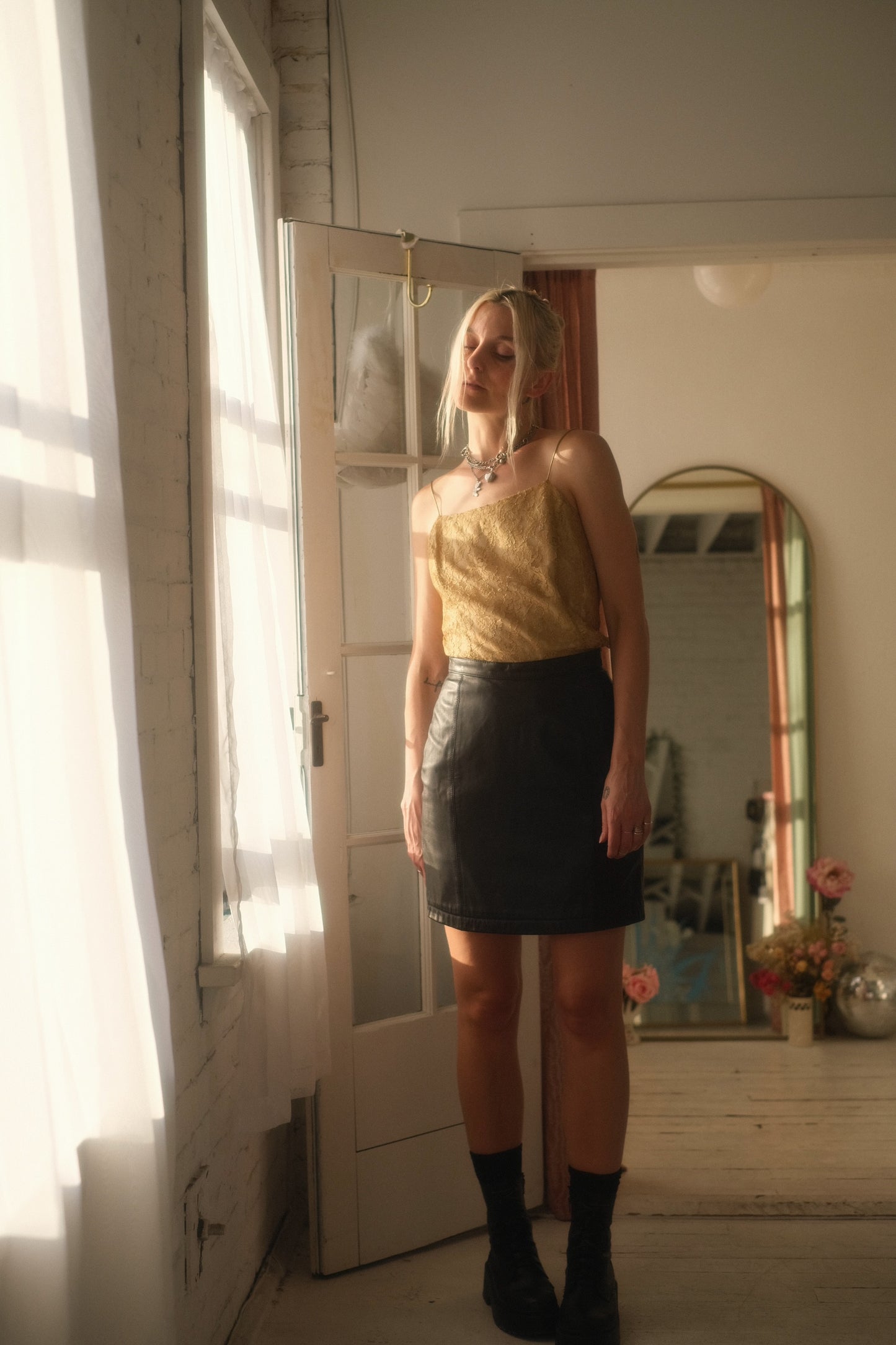 1990s Leather Mini Skirt