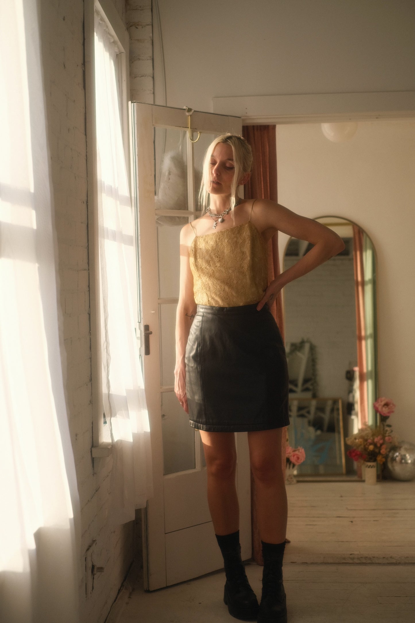 1990s Leather Mini Skirt