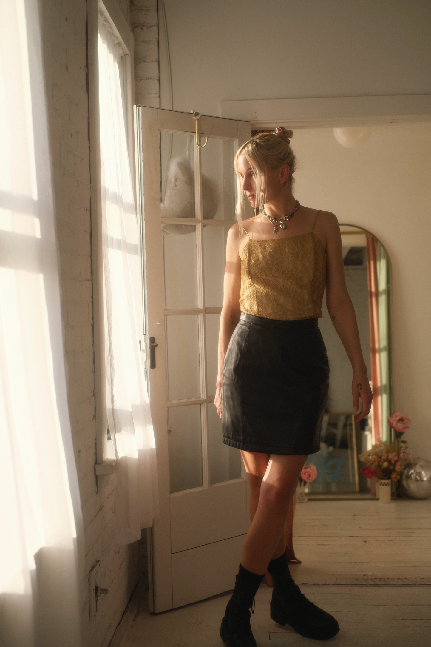 1990s Leather Mini Skirt