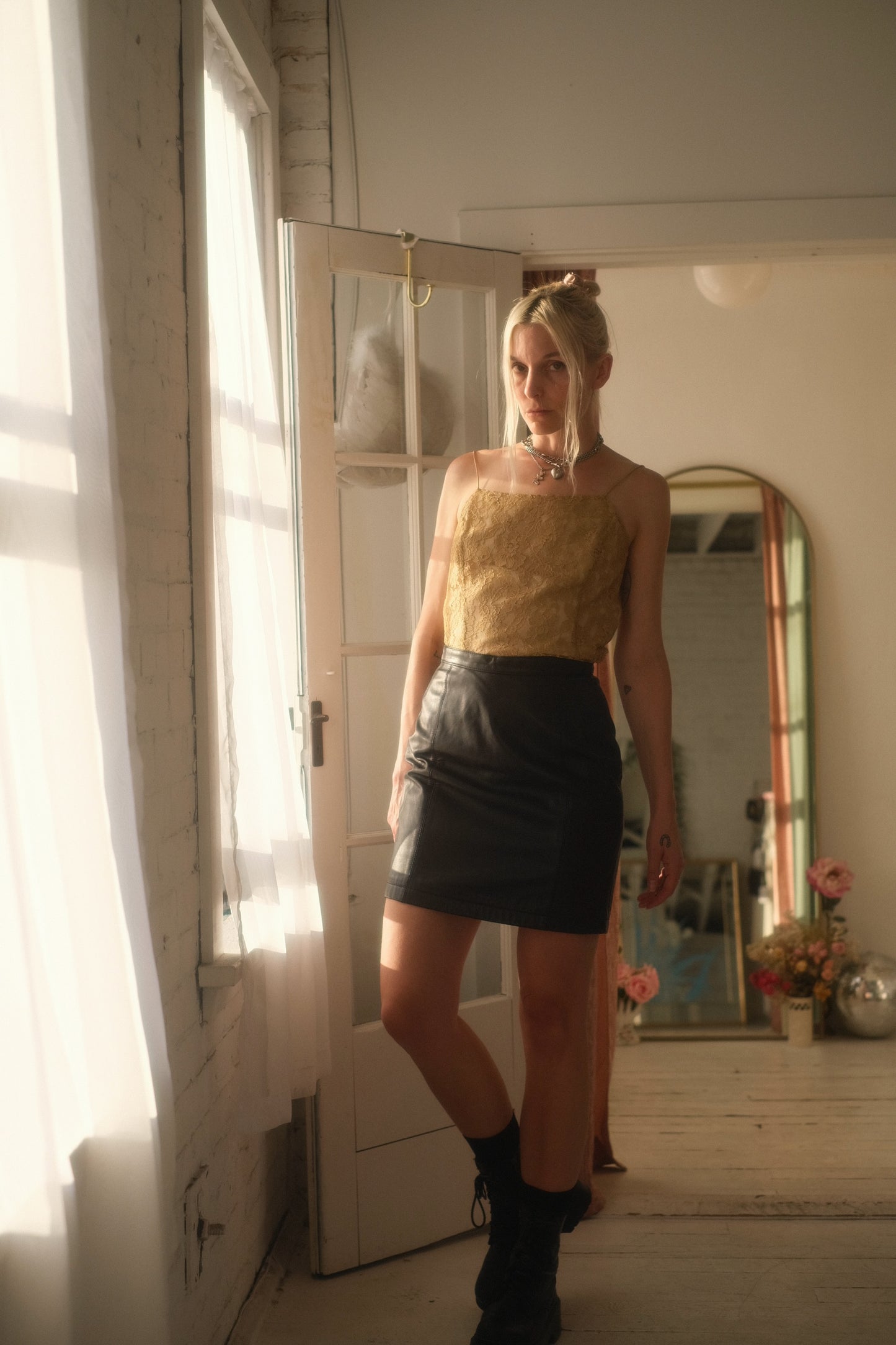 1990s Leather Mini Skirt