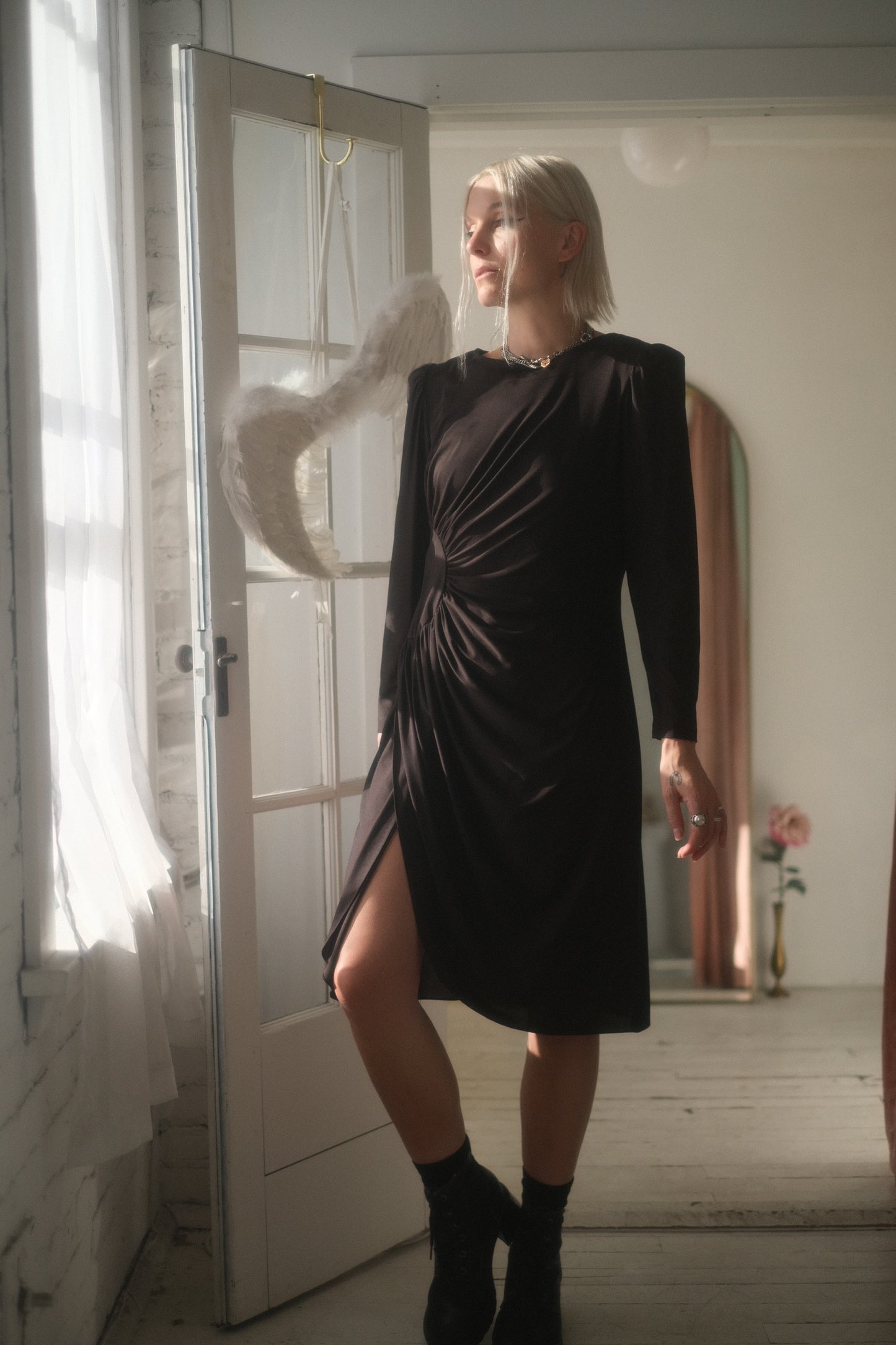 1980s Disco Noir Dress