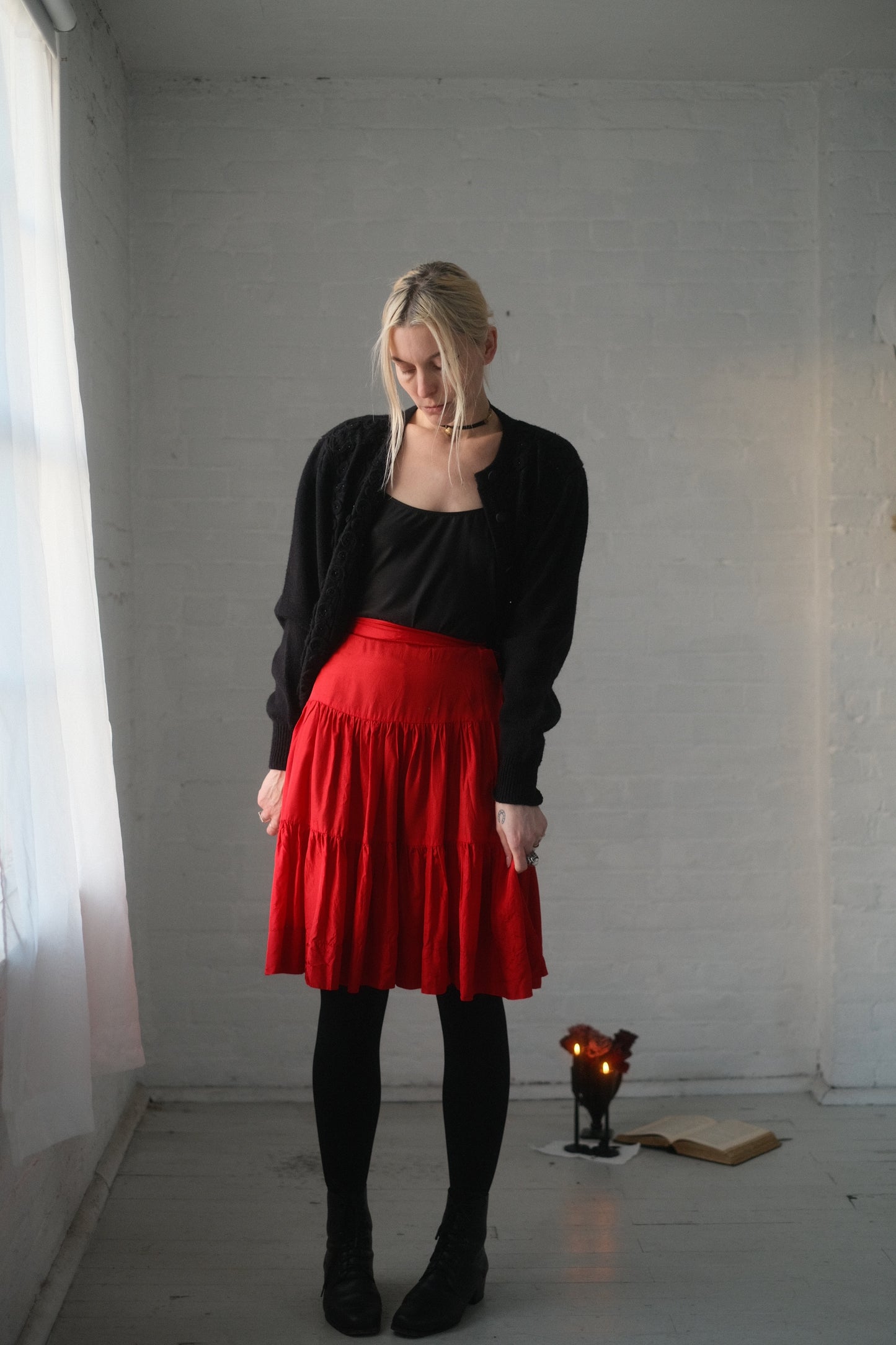 1960s Ruby Tiered Skirt
