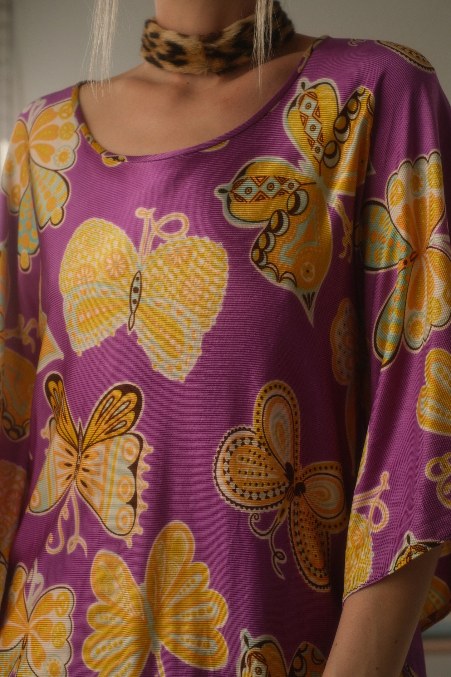 1970s Butterfly Kaftan Gown