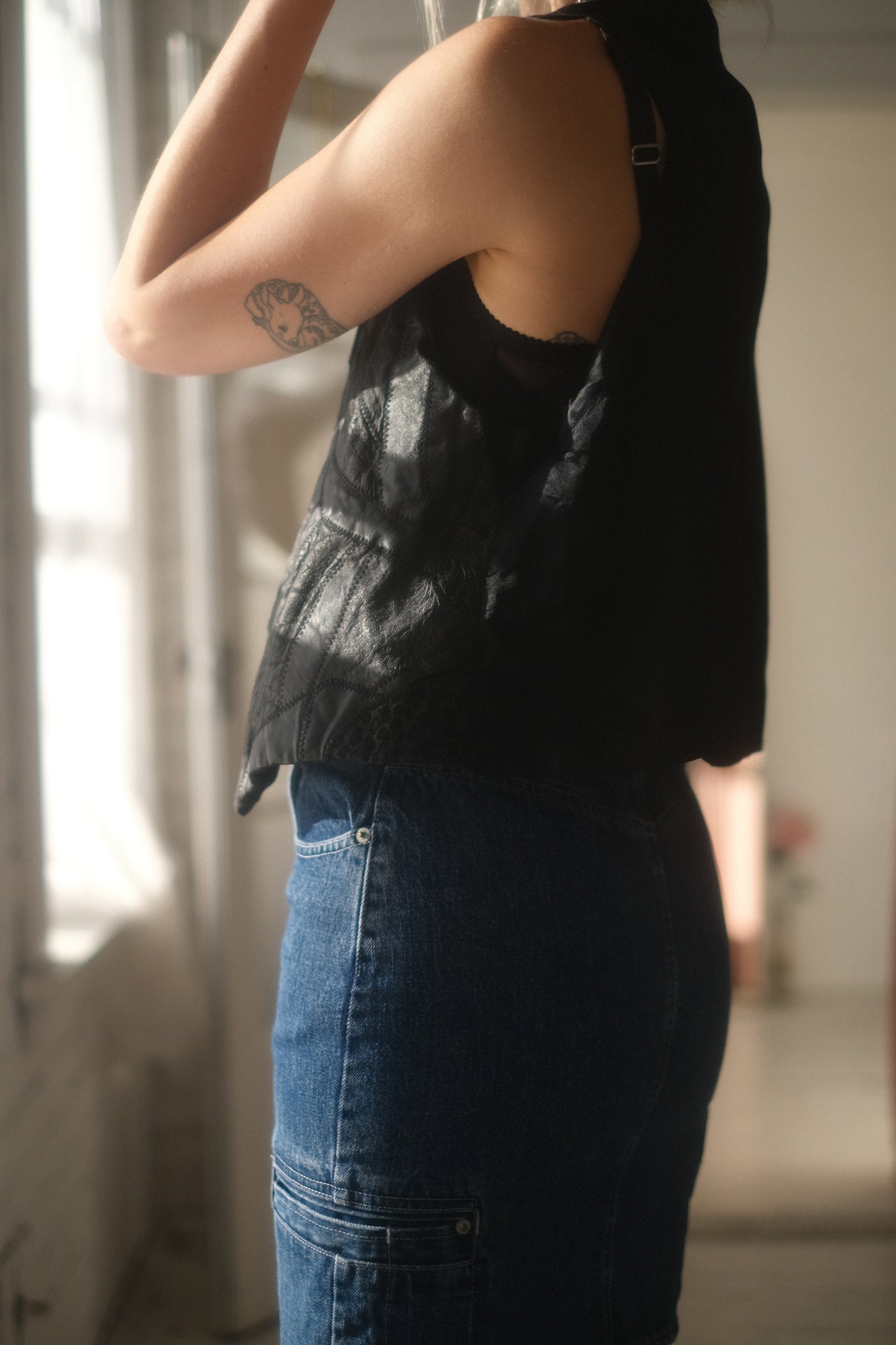 1980s Patchwork Leather Vest
