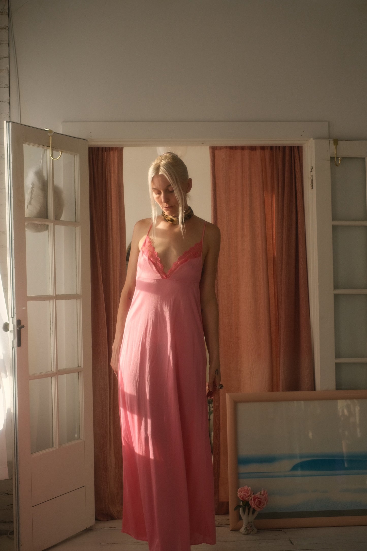 1970s Flamingo Slip Gown
