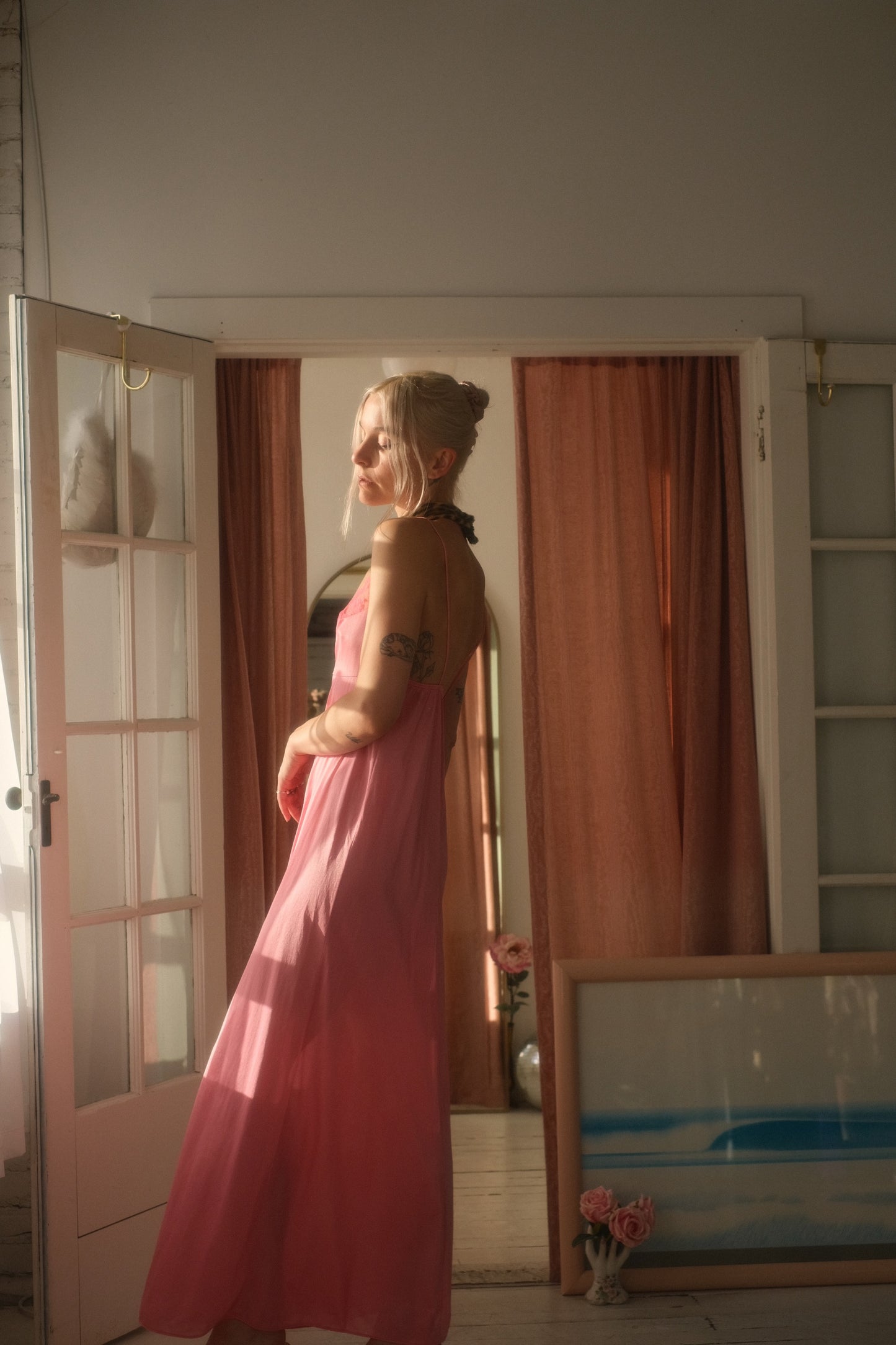 1970s Flamingo Slip Gown