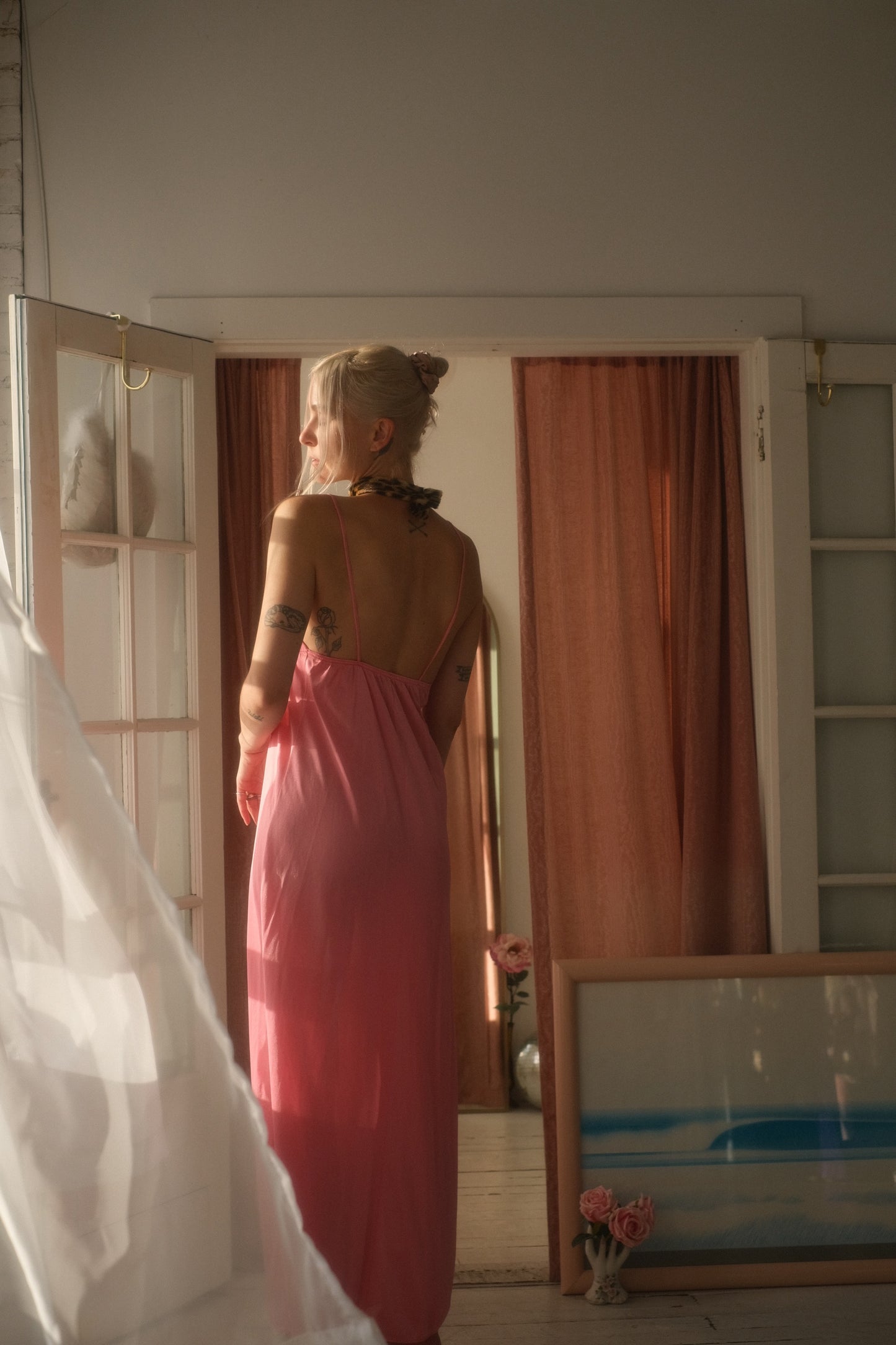 1970s Flamingo Slip Gown