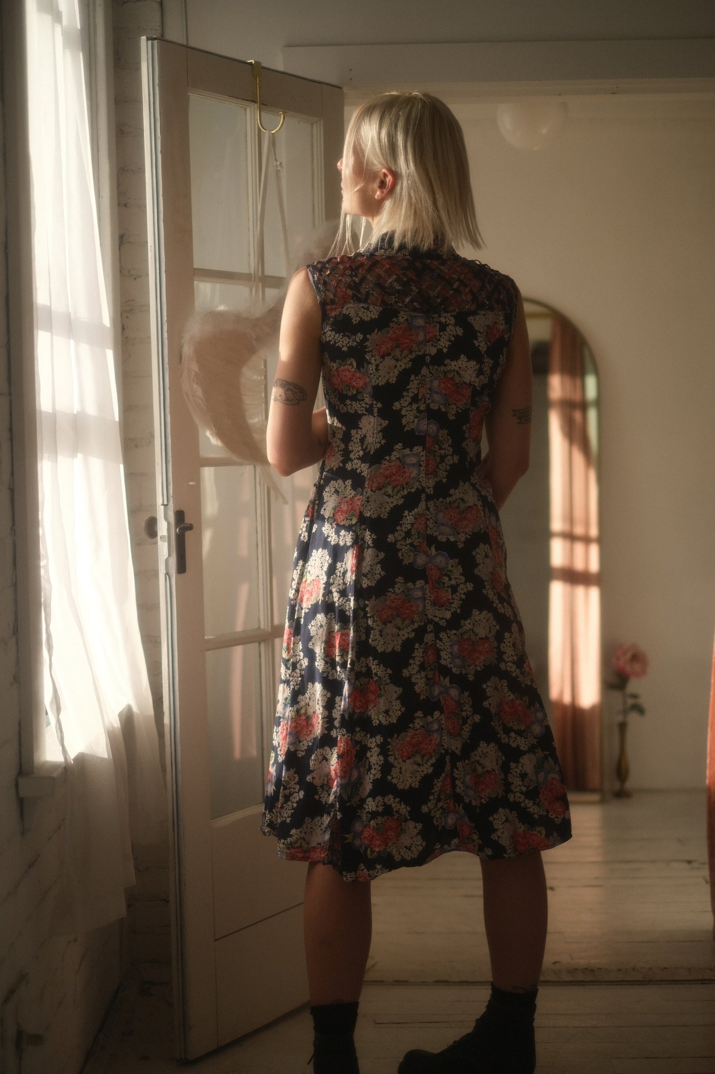 1980s Woven Garden Dress