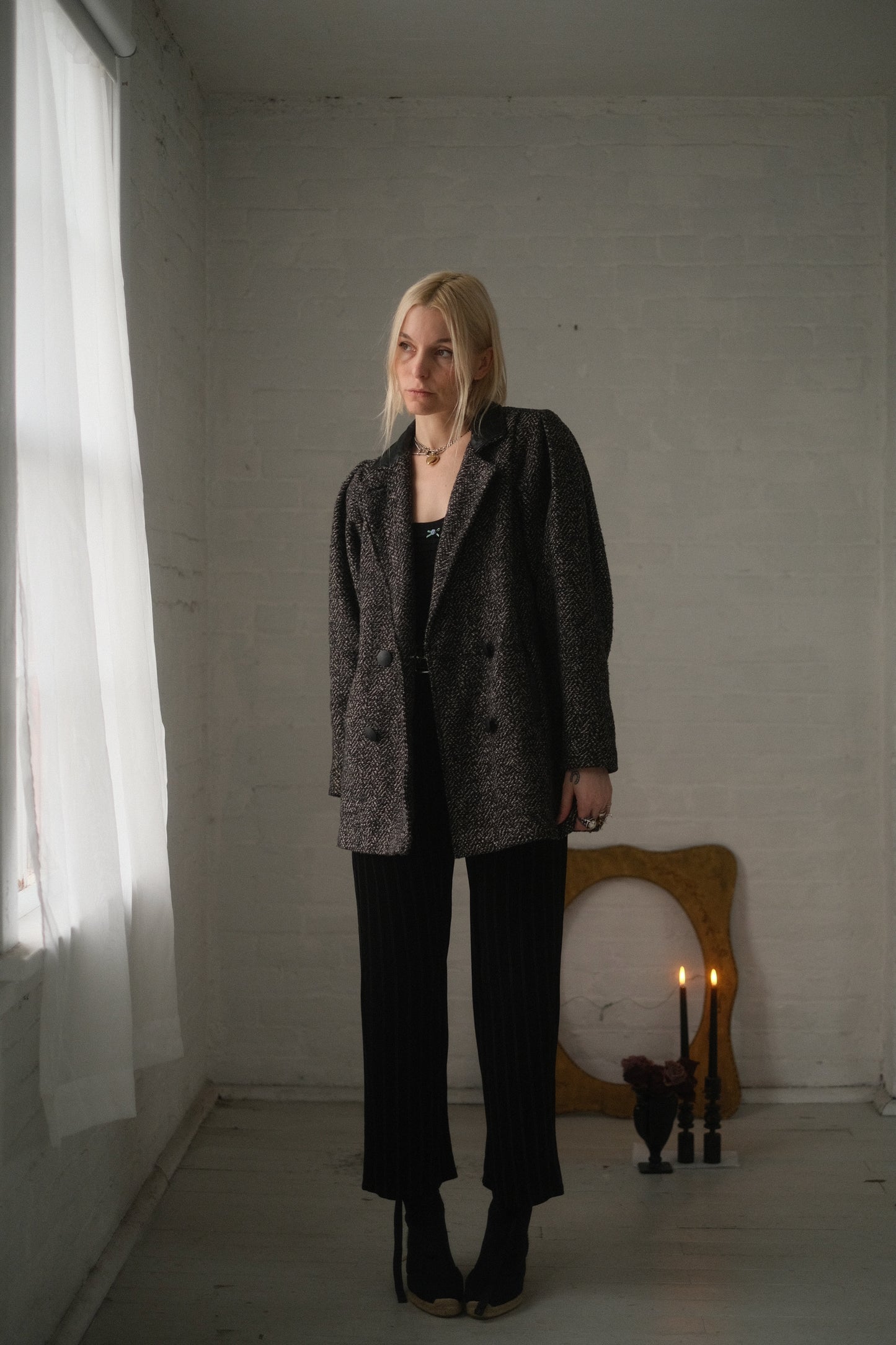 1980s Puff Sleeve Wool Coat