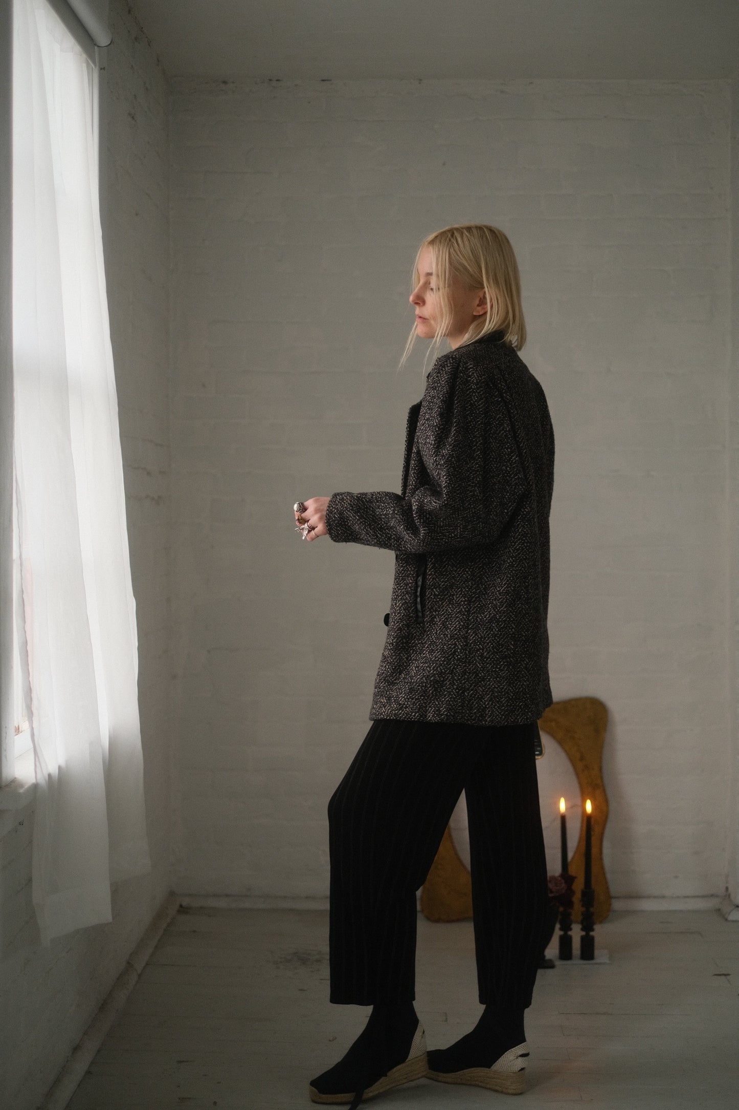 1980s Puff Sleeve Wool Coat