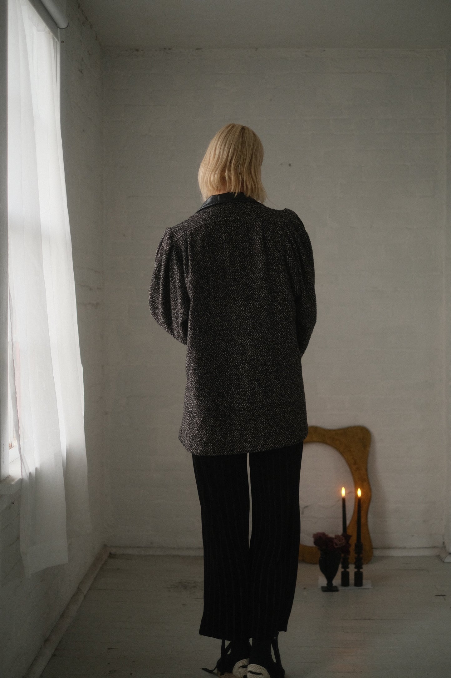 1980s Puff Sleeve Wool Coat