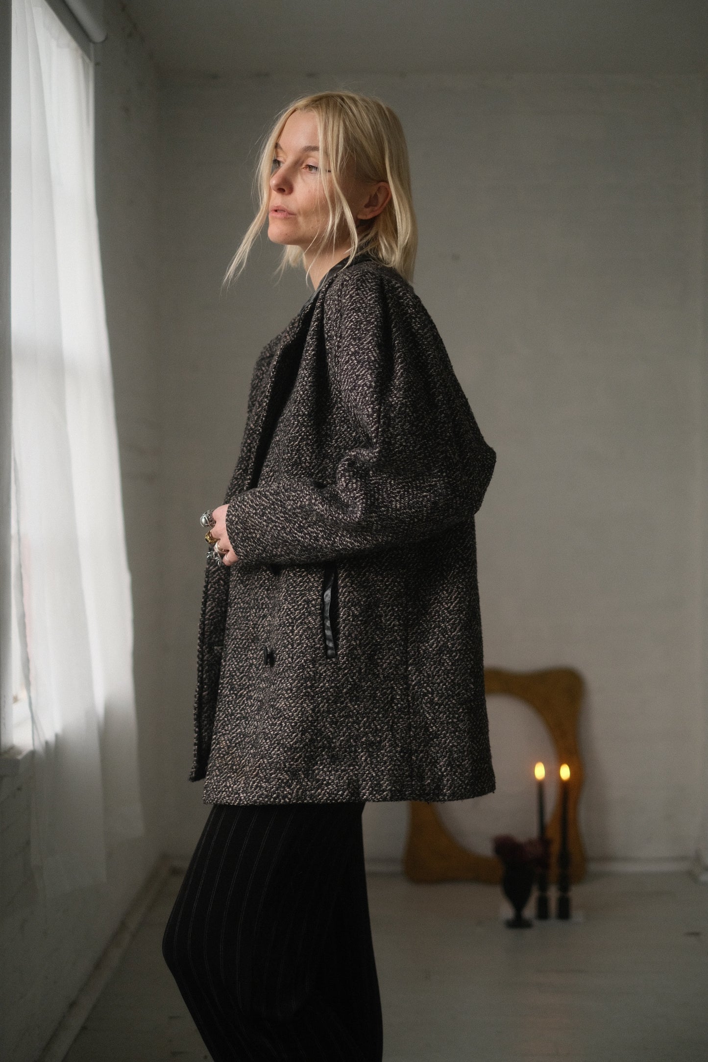 1980s Puff Sleeve Wool Coat