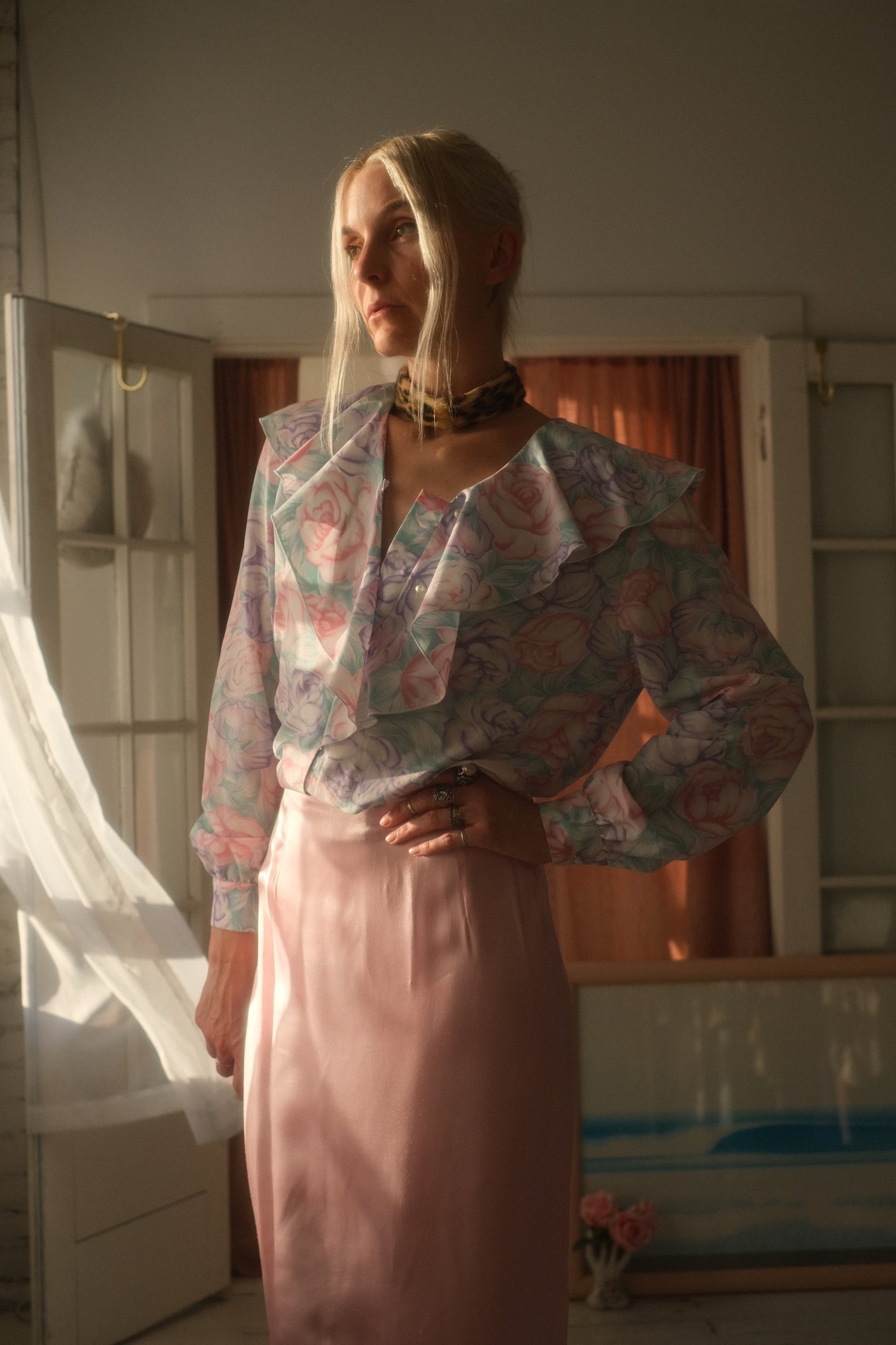 1980s Pastel Paradise Blouse