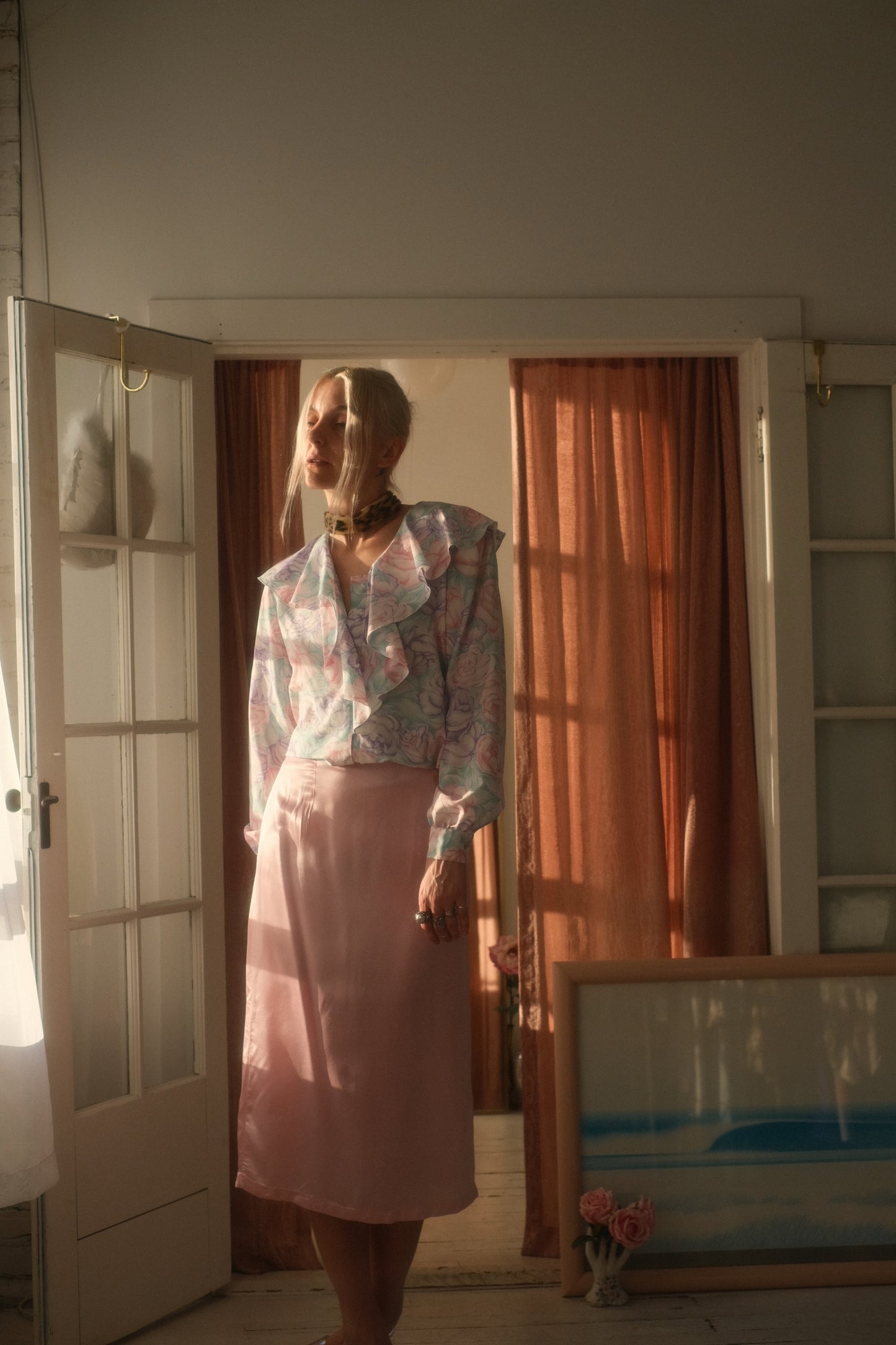 1980s Petal Satin Skirt