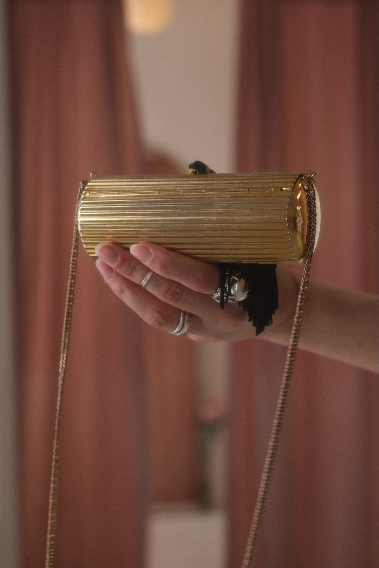 1980s Golden Tassel Bag