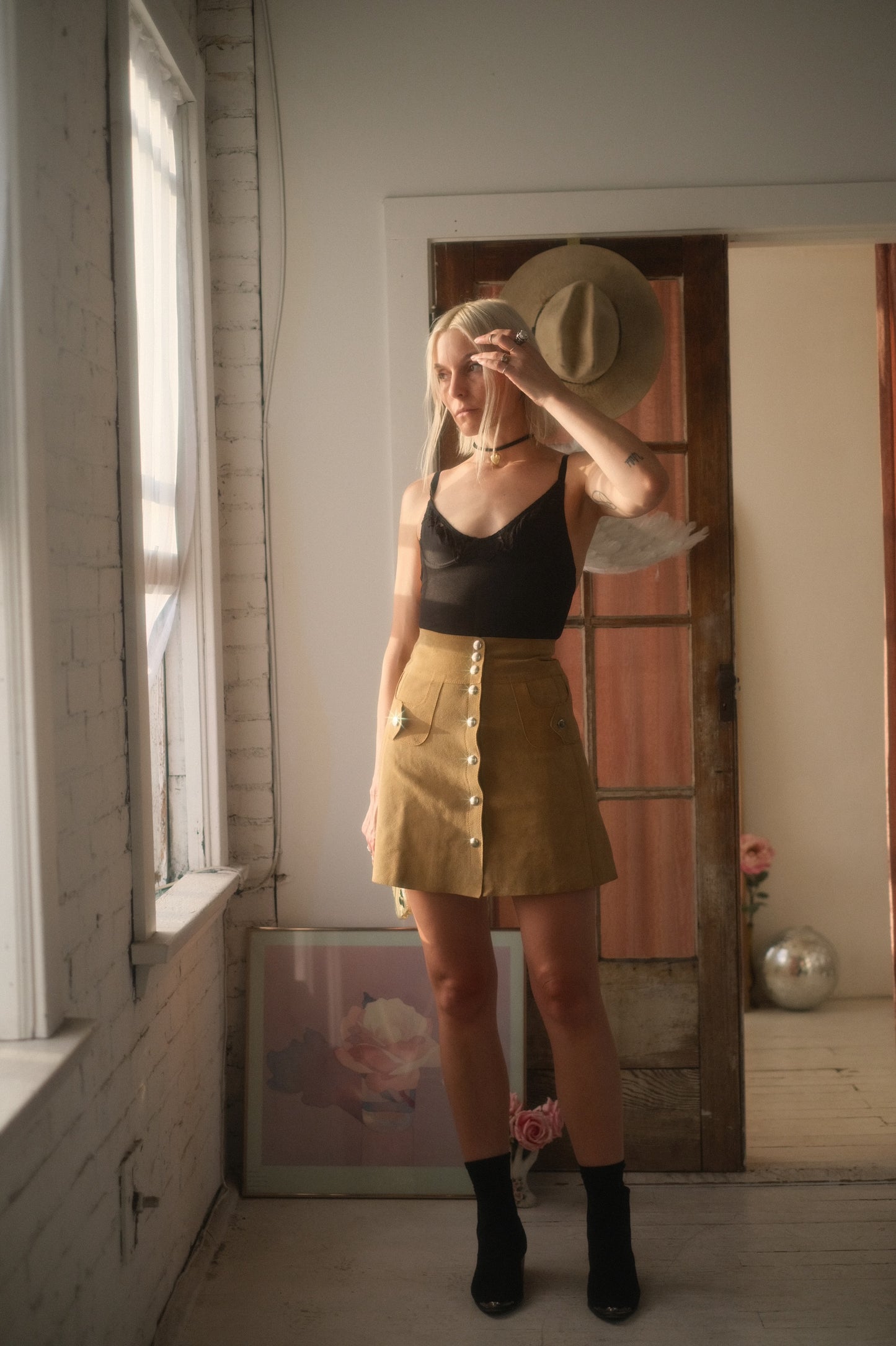 1960s Suede Snap Skirt