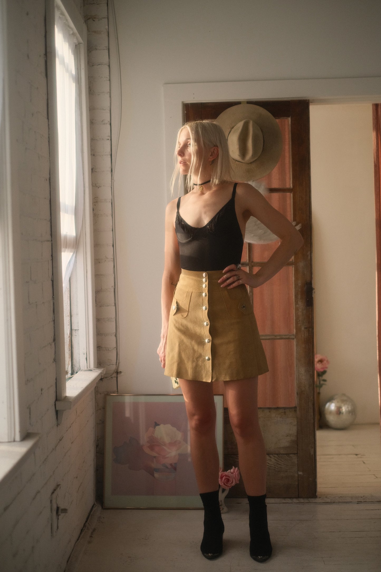 1960s Suede Snap Skirt