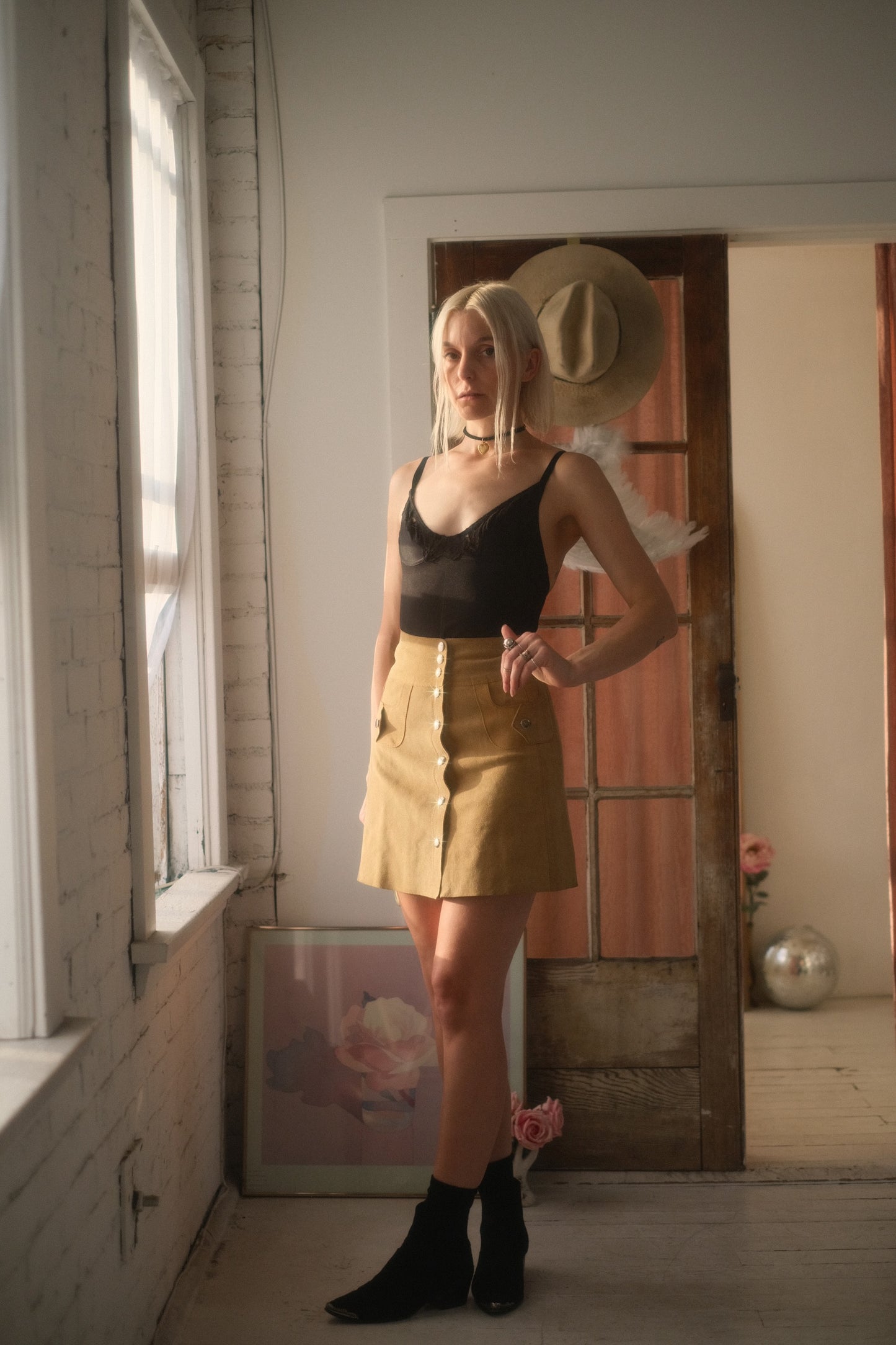 1960s Suede Snap Skirt