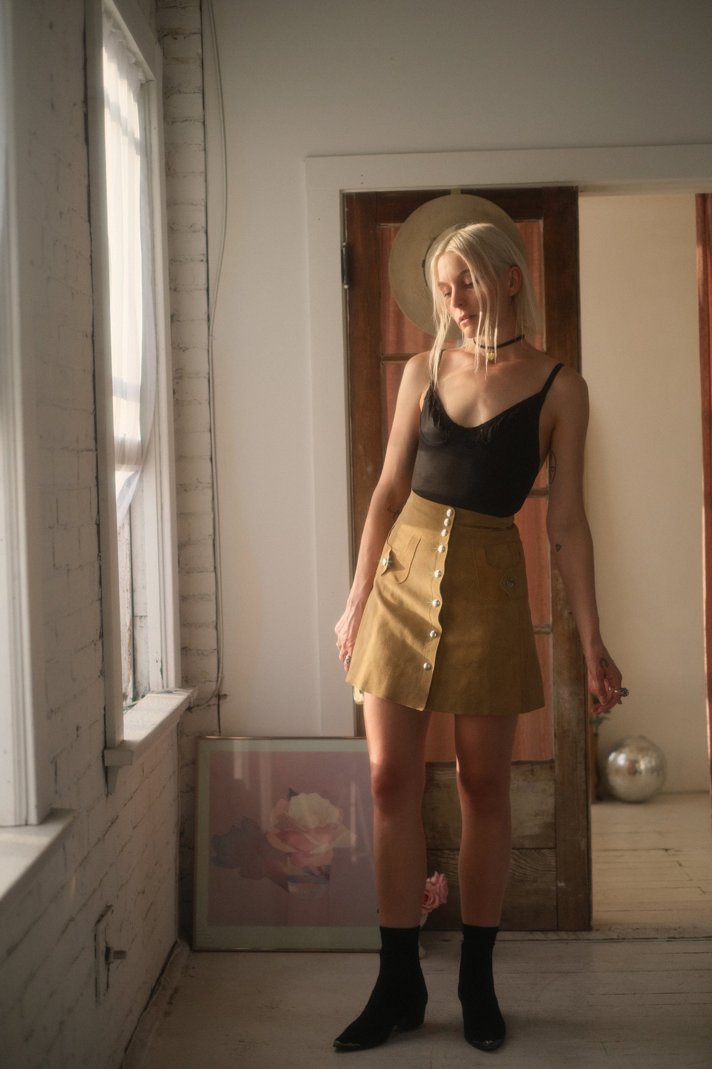 1960s Suede Snap Skirt