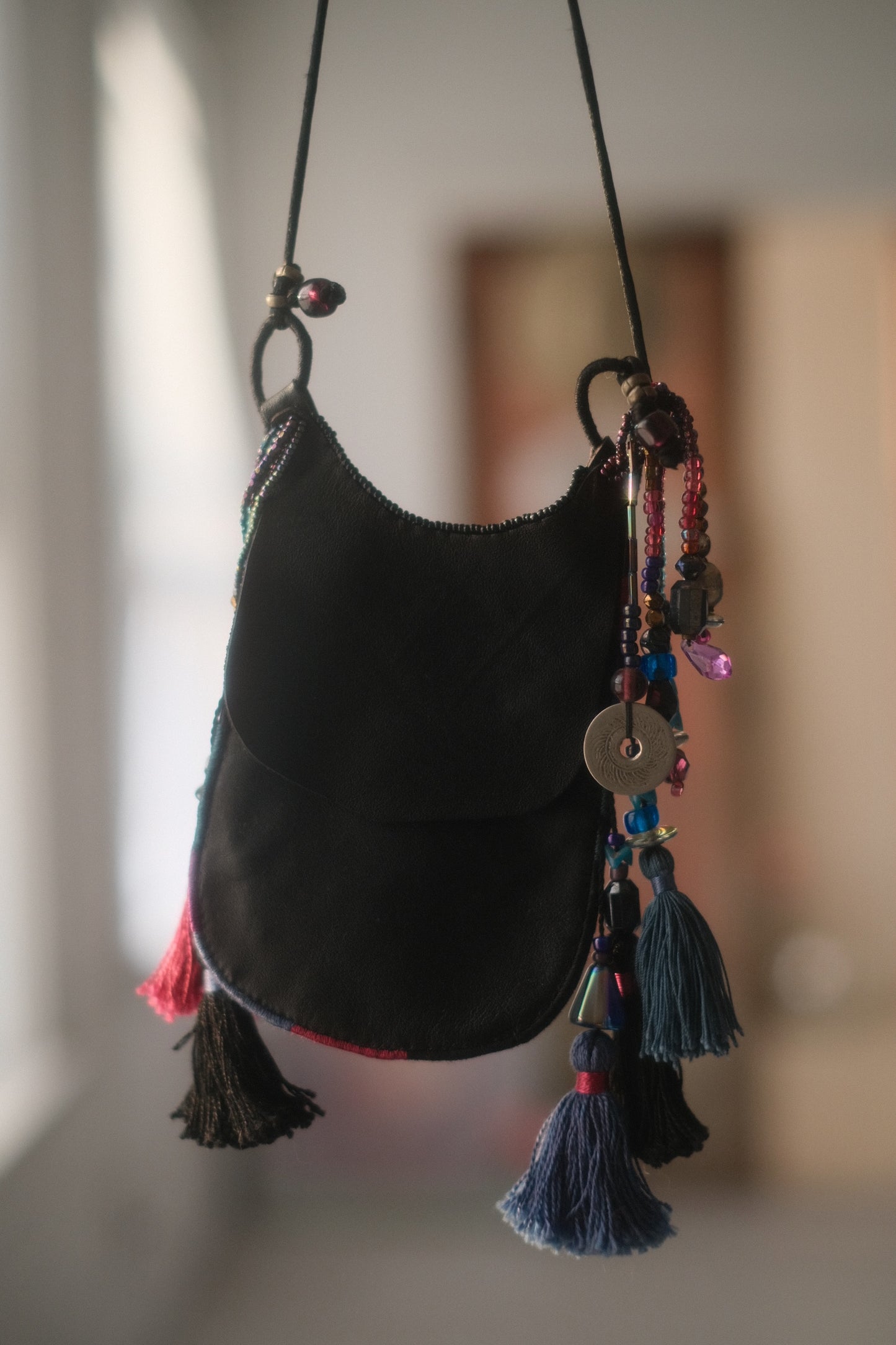 Beaded Leather Mini Bag