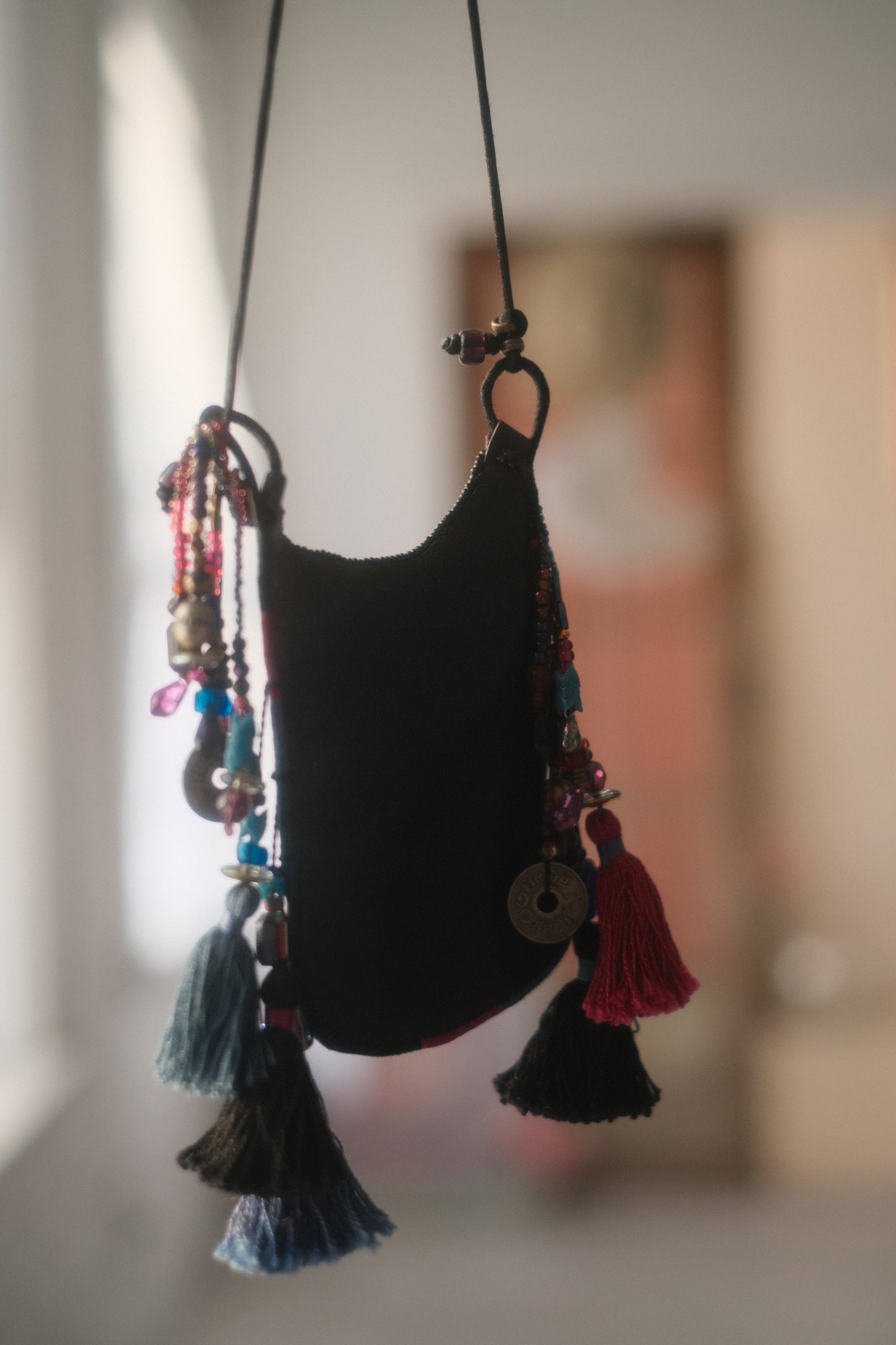 Beaded Leather Mini Bag