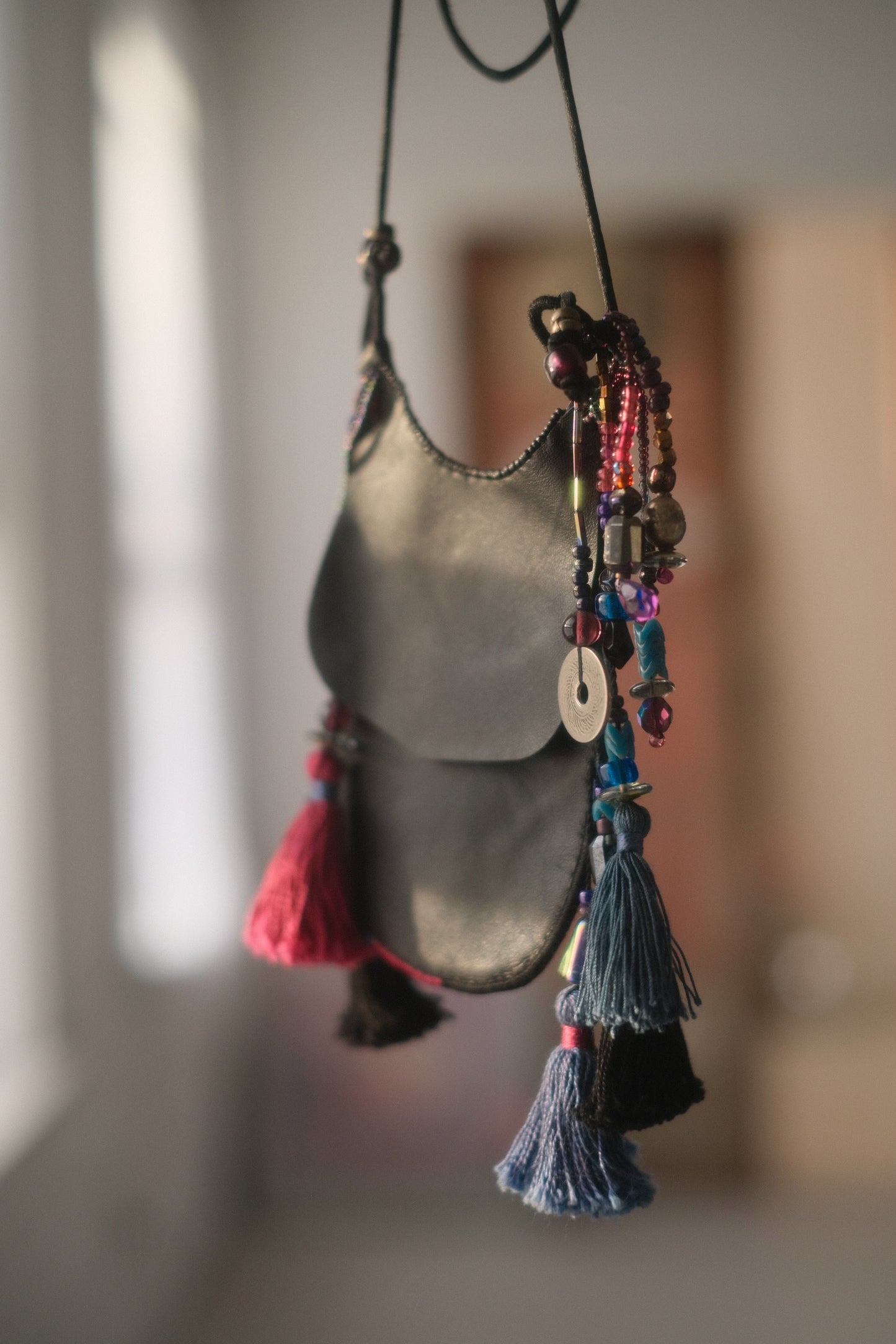 Beaded Leather Mini Bag