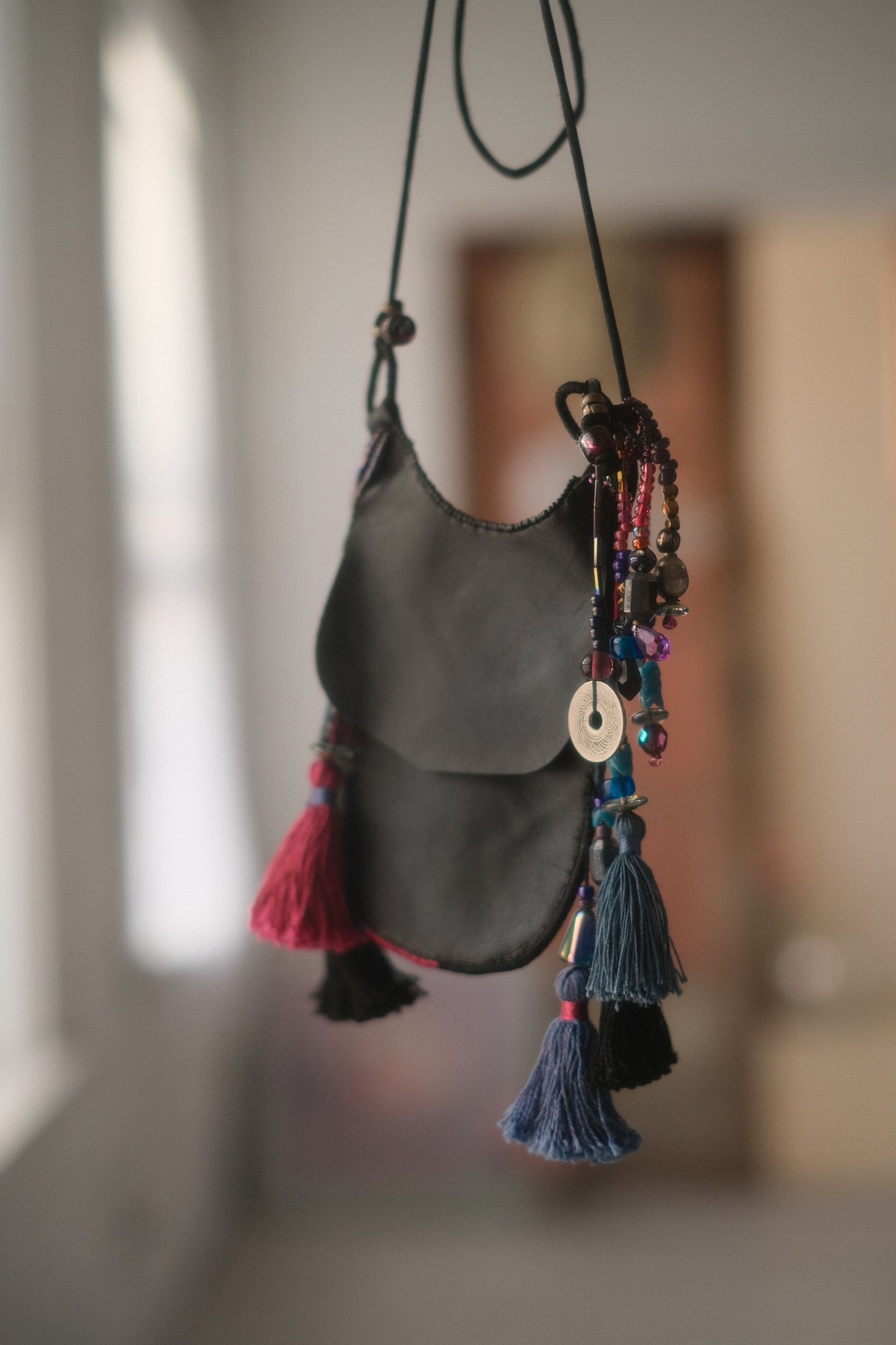 Beaded Leather Mini Bag