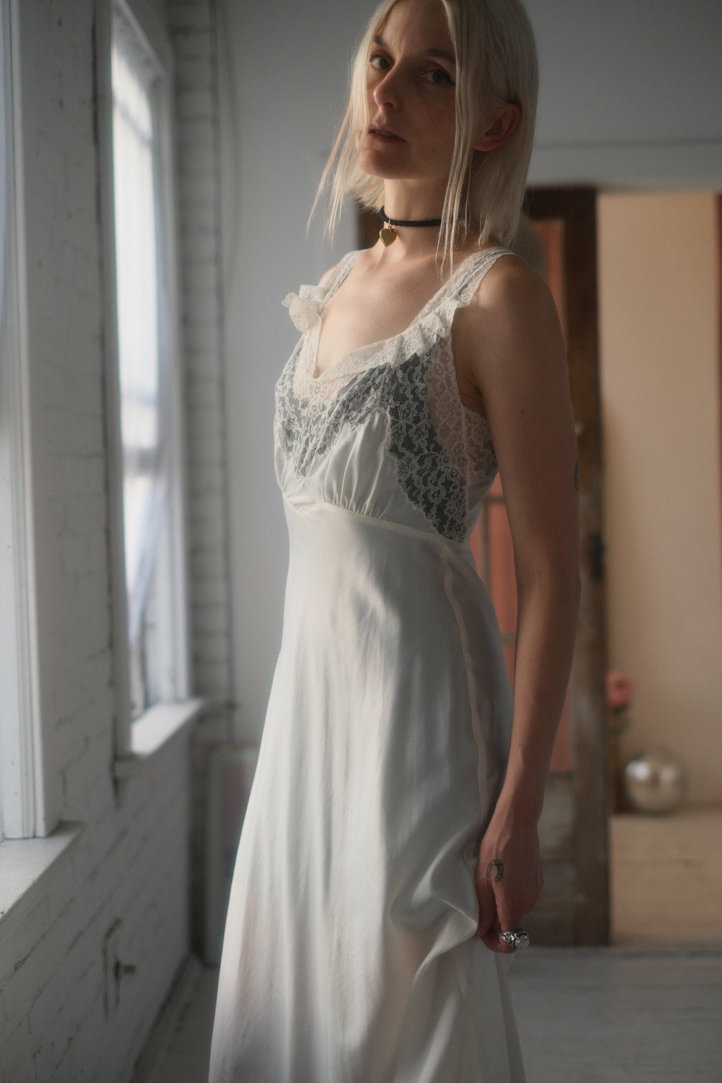 1940s Ivory Slip Gown