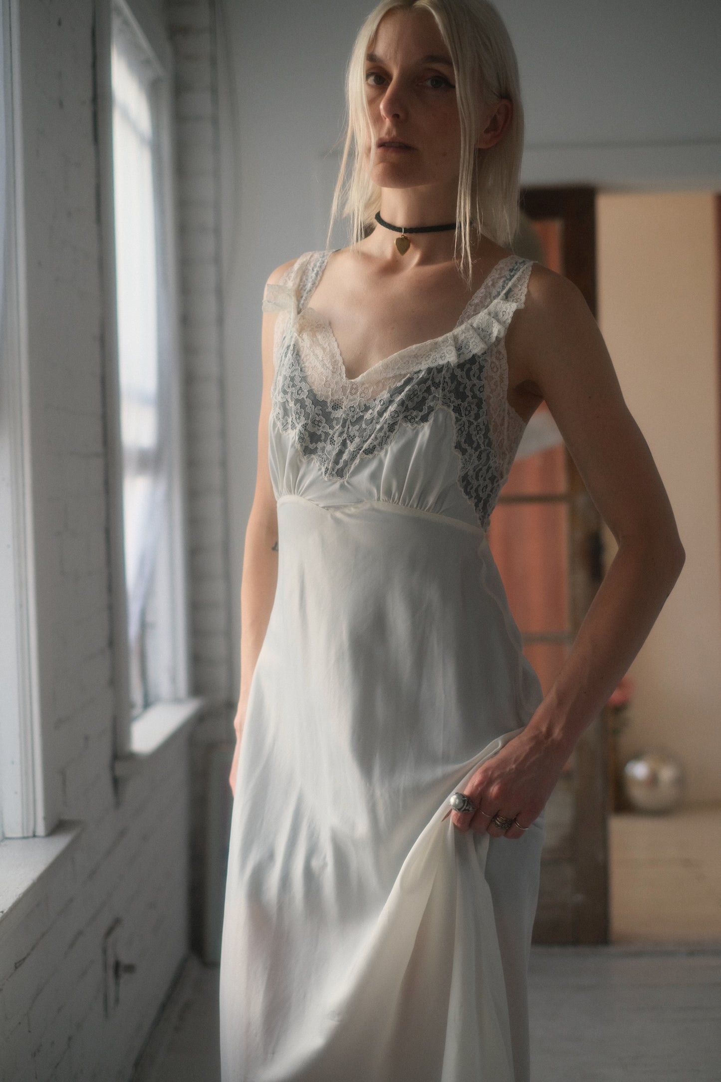 1940s Ivory Slip Gown